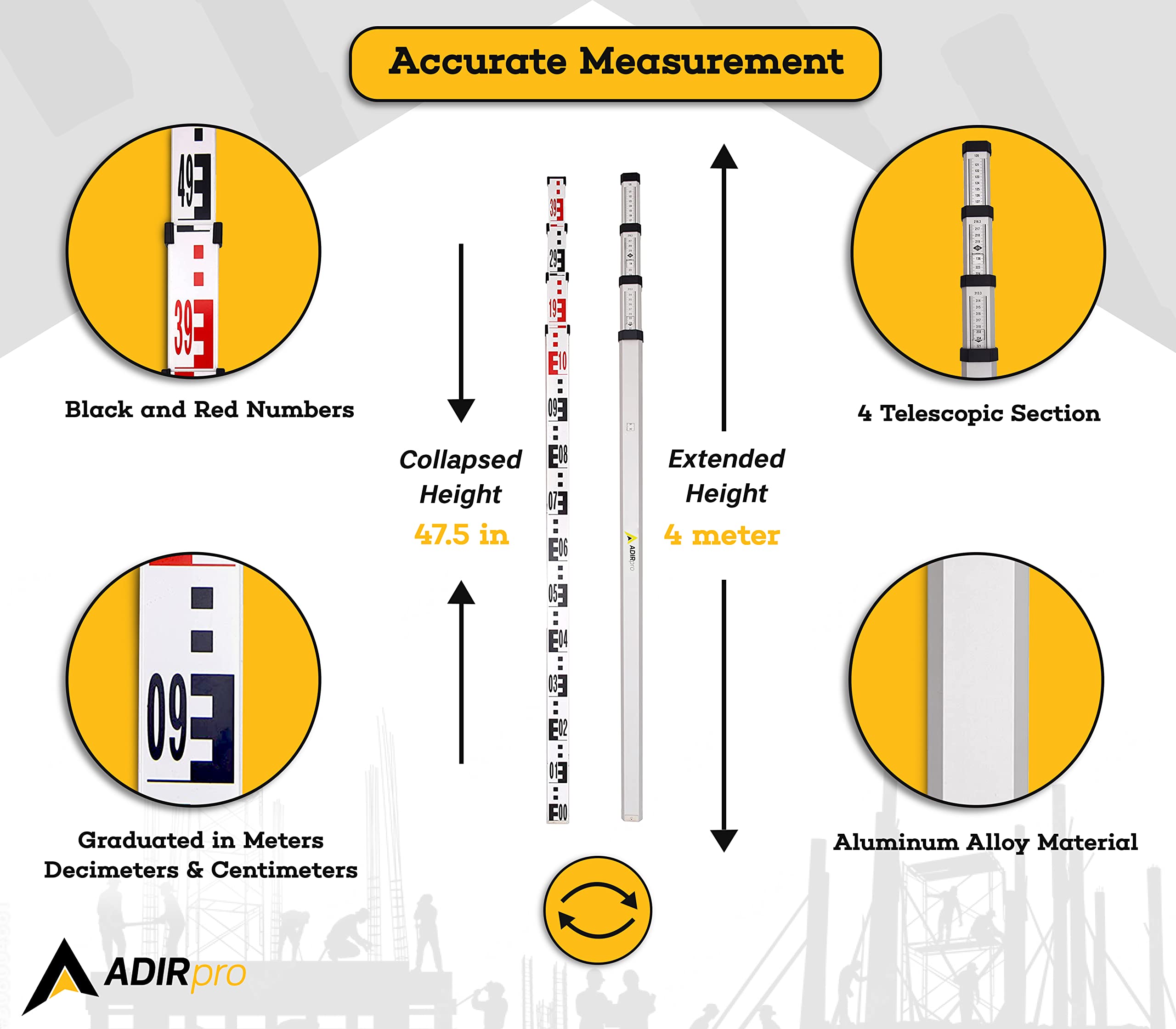 AdirPro Aluminum Grade Rod  - Very Good