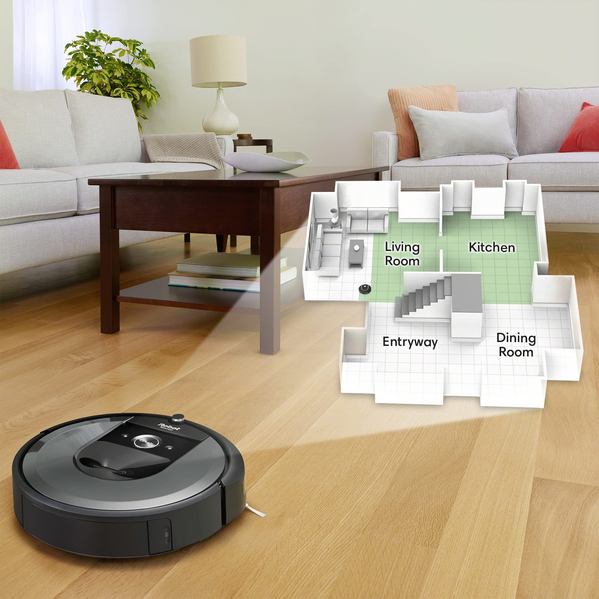 iRobot Roomba i6+ (6550) Robot Vacuum with Automatic Dirt Disposal-Empties Itself for up to 60 Days, Wi-Fi Connected, Works with Alexa, Carpets, Smart Mapping Upgrade - Clean & Schedule by Room