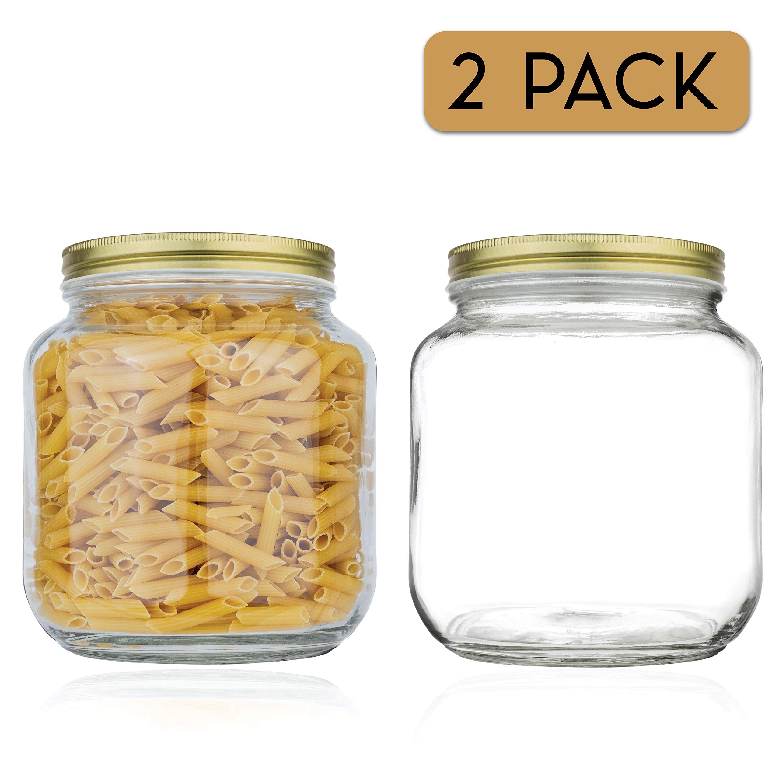 kitchentoolz Half Gallon Mason Jar Wide Mouth with Airtight Metal Lid - Safe for Fermenting Kombucha Kefir - Curing Pickling, Storing and Canning - BPA-Free Dishwasher Safe  - Like New
