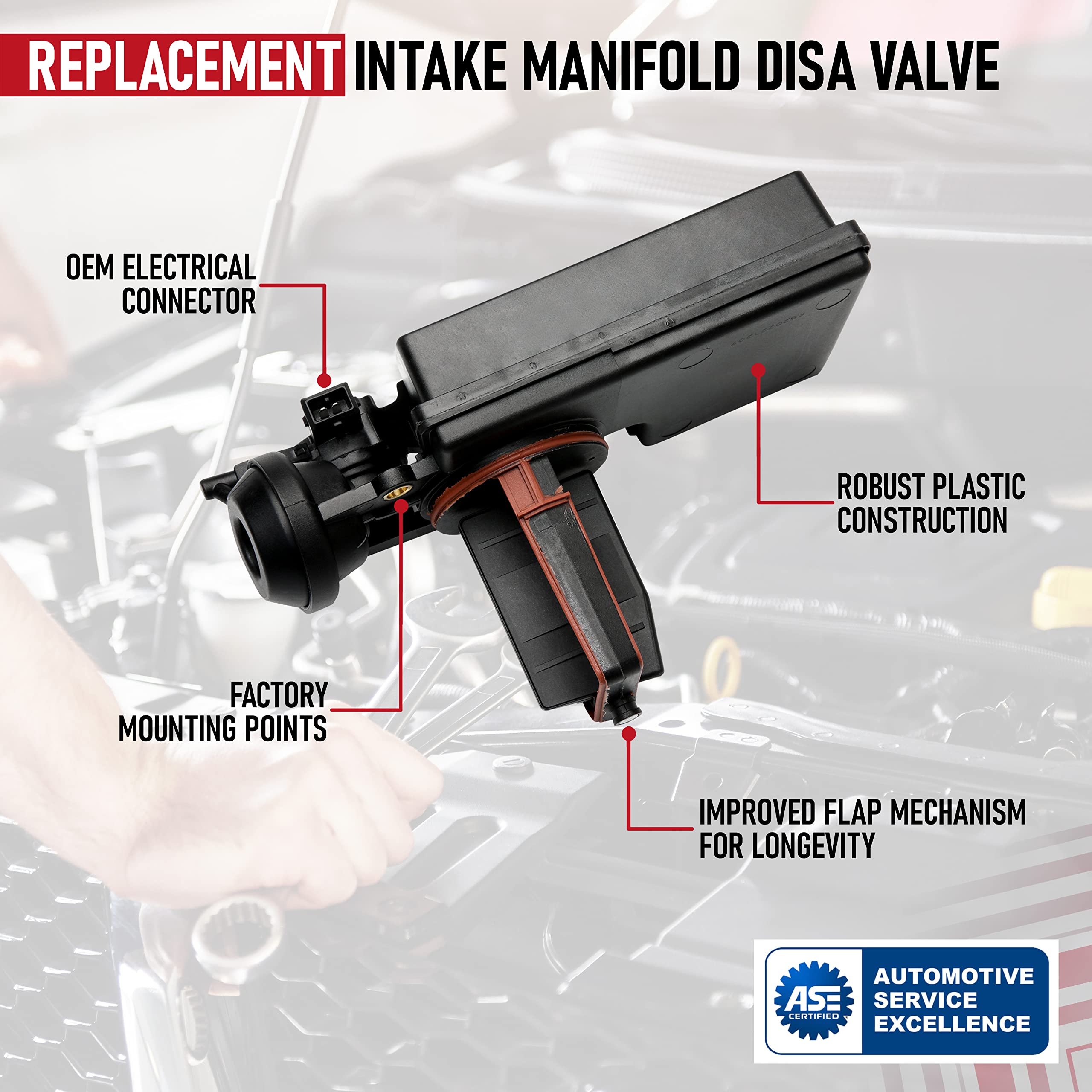 Replacement Intake Manifold Disa Valve - Compatible with BMW M56, 325Ci, 330Ci, 330xi, 530i, 645Ci, 745Li, X3, X5, Z3, Z4, 2.5L, 3.0L, 4.4L - Replaces 11 61 7 502 275, 11 61 7 544 805, 911-900  - Like New