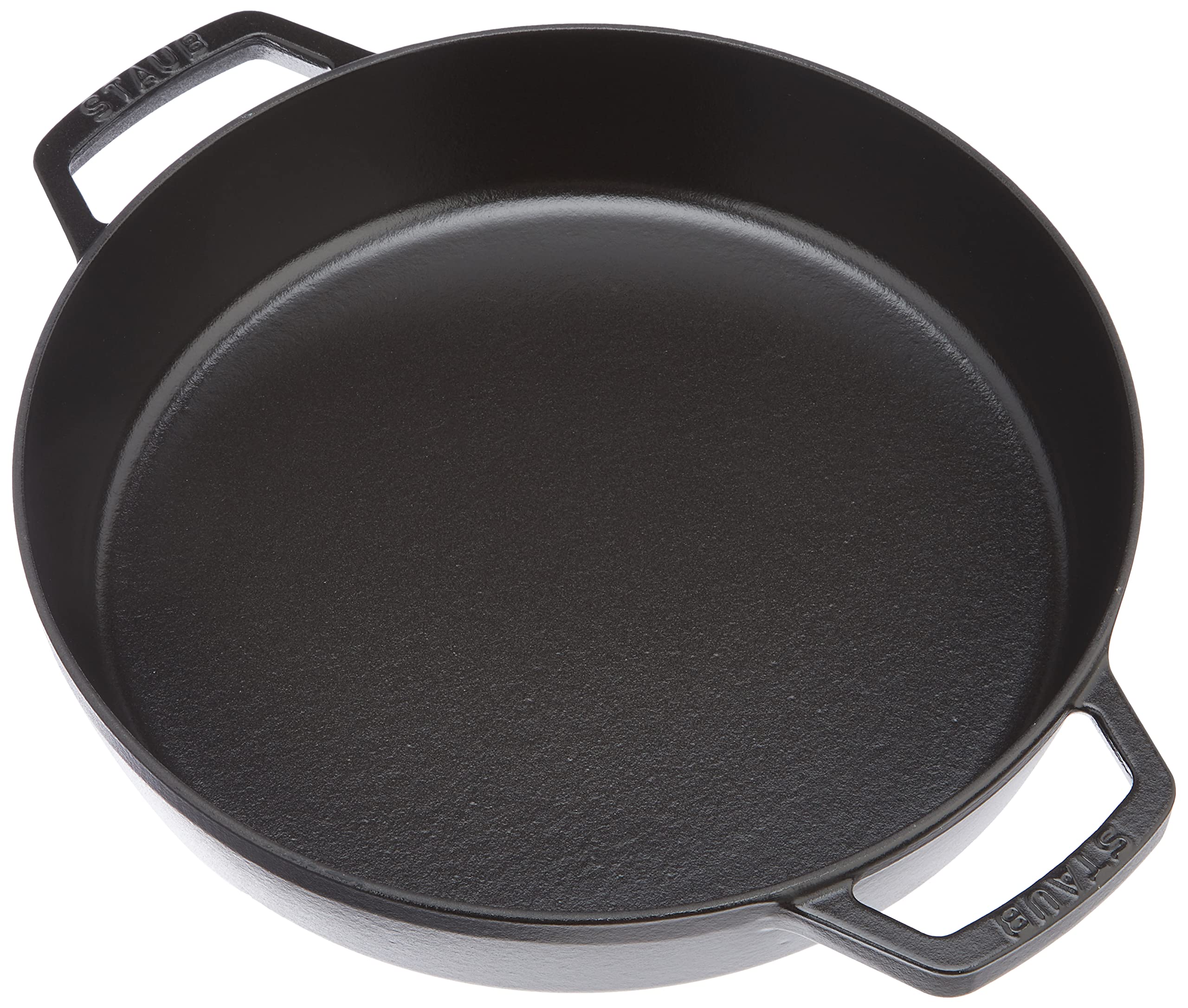 Staub 40511-725 Double Handle Frying Pan, Black, 10.2 inches (26 cm), Skillet, Both Hands, Casting, Enamel, Induction Compatible, Double Handle Frying Pan  - Like New