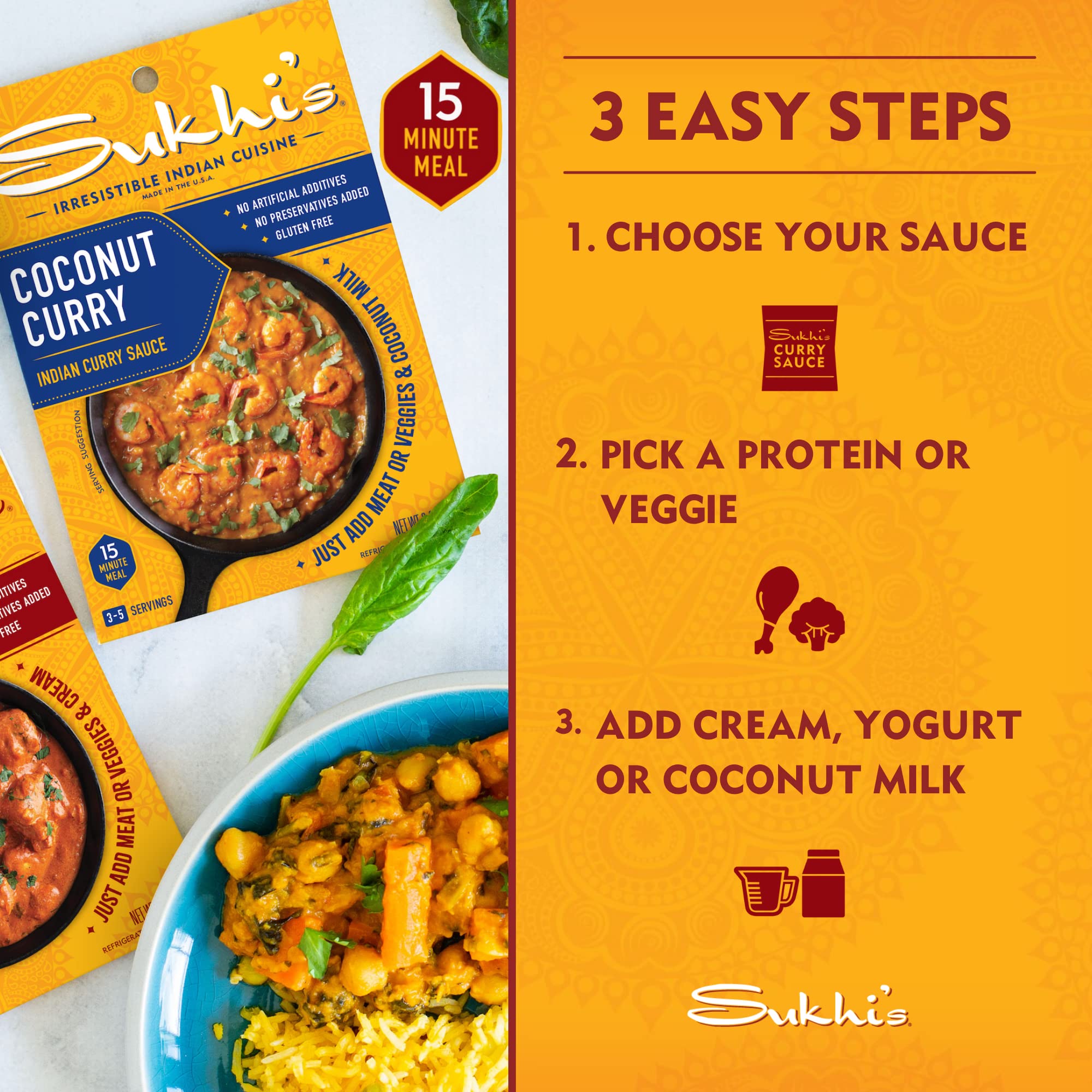 Sukhi's Gluten-Free Indian Curry Paste Curry Sauce Simmer Sauce Indian Sauce