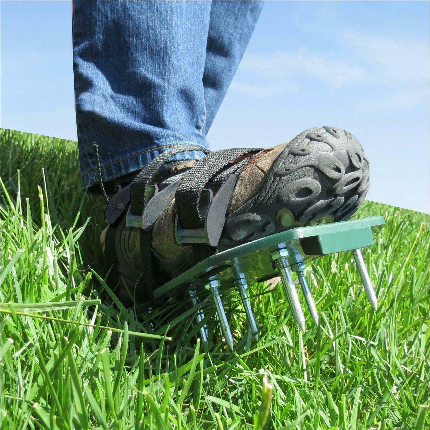 Amicc Lawn Aerator Sandals Shoes Grass Spiked Green Gardening Walking Revitalizing New