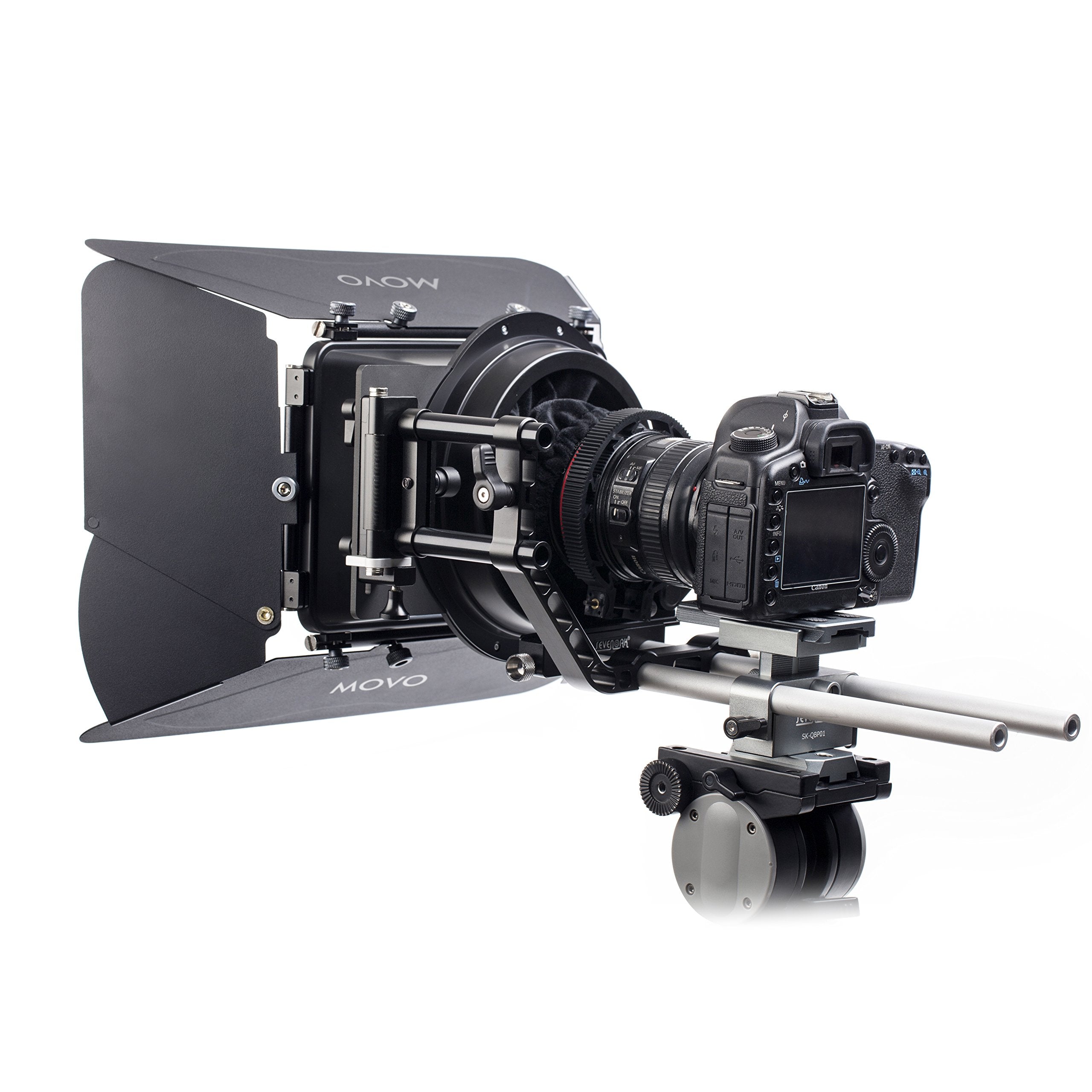 Movo/Sevenoak Professional Matte Box with Swing-Away Arm, French Flags, Side Wings and Universal Anti-Reflection Donut (for 15mm Rod System)  - Like New