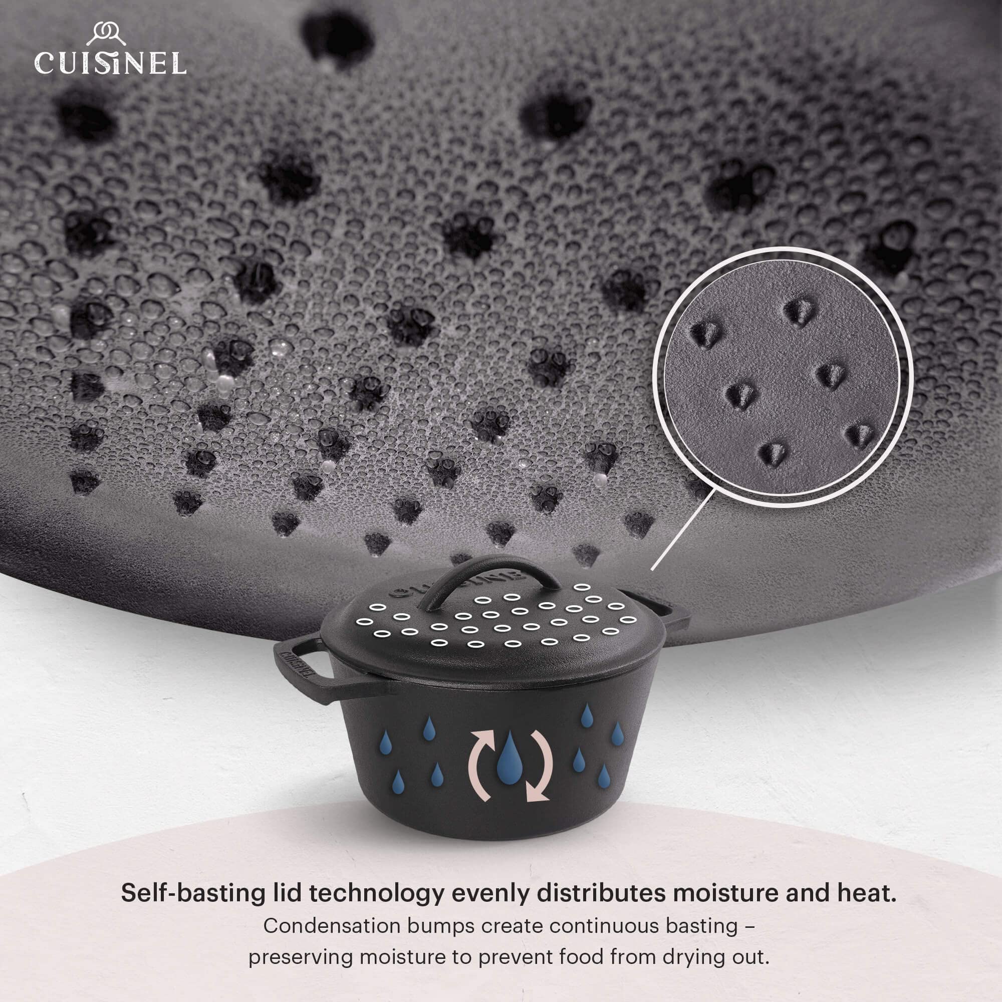Cuisinel Cast Iron Dutch Oven/Combo Cooker + Silicone Handle Holder Covers + Pan Scraper/Cleaner - Pre-Seasoned Indoor/Outdoor Bread Baking Pot and Skillet Frying Pan - Kitchen Cookware  - Like New