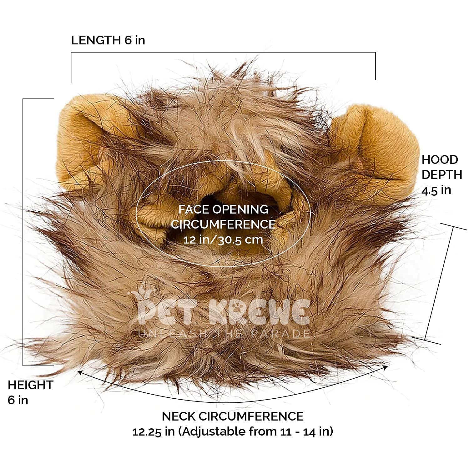 Pet Krewe Cat Lion Mane Halloween Costume � Fits Neck Size 8�-14 - Lion Costume for Small Cats and Kittens � Ideal for Halloween, Cat Birthday, Cat Cosplay, Cat Outfits, Pet Clothes  - Very Good