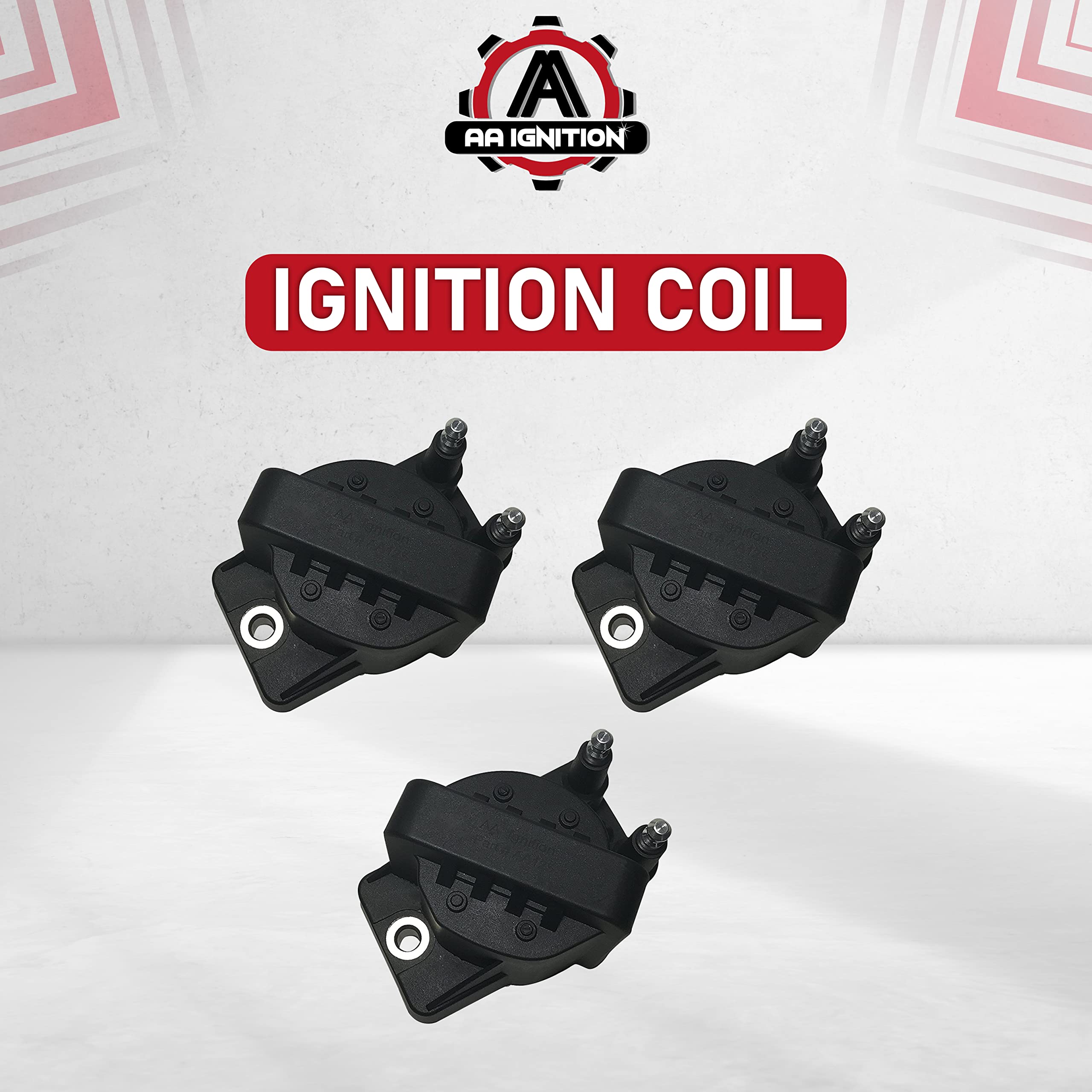 Ignition Coil Pack Set of 3 - Replaces 10472401, 10467067, D555, 89056799, C849 - Compatible with Chevy, Buick, Cadillac & Other GM Vehicles - Impala, Malibu, Deville, Alero, Lesabre  - Very Good