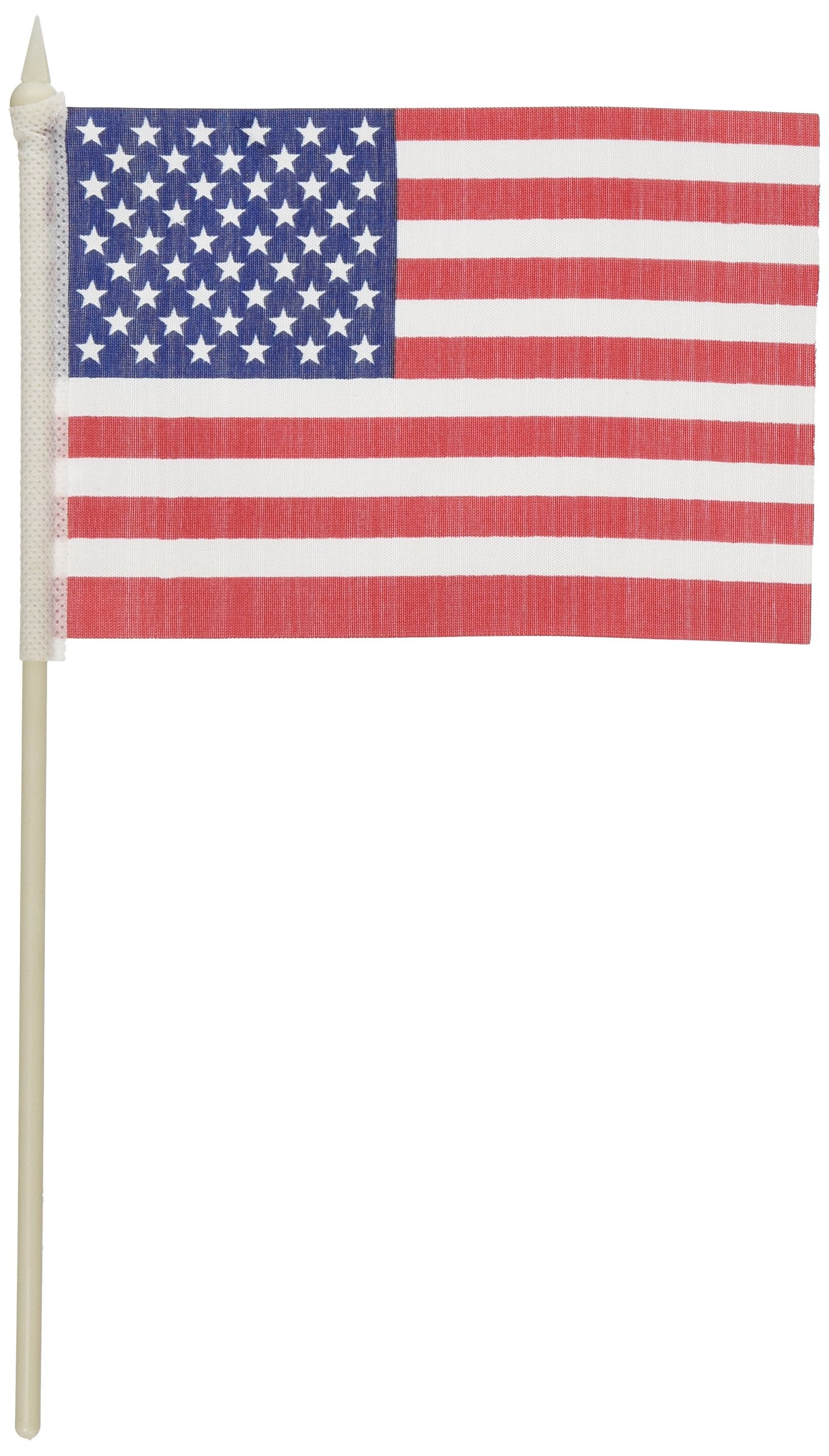 Fun Express Polyester American Flag (1 Dozen), Flag stick color may vary