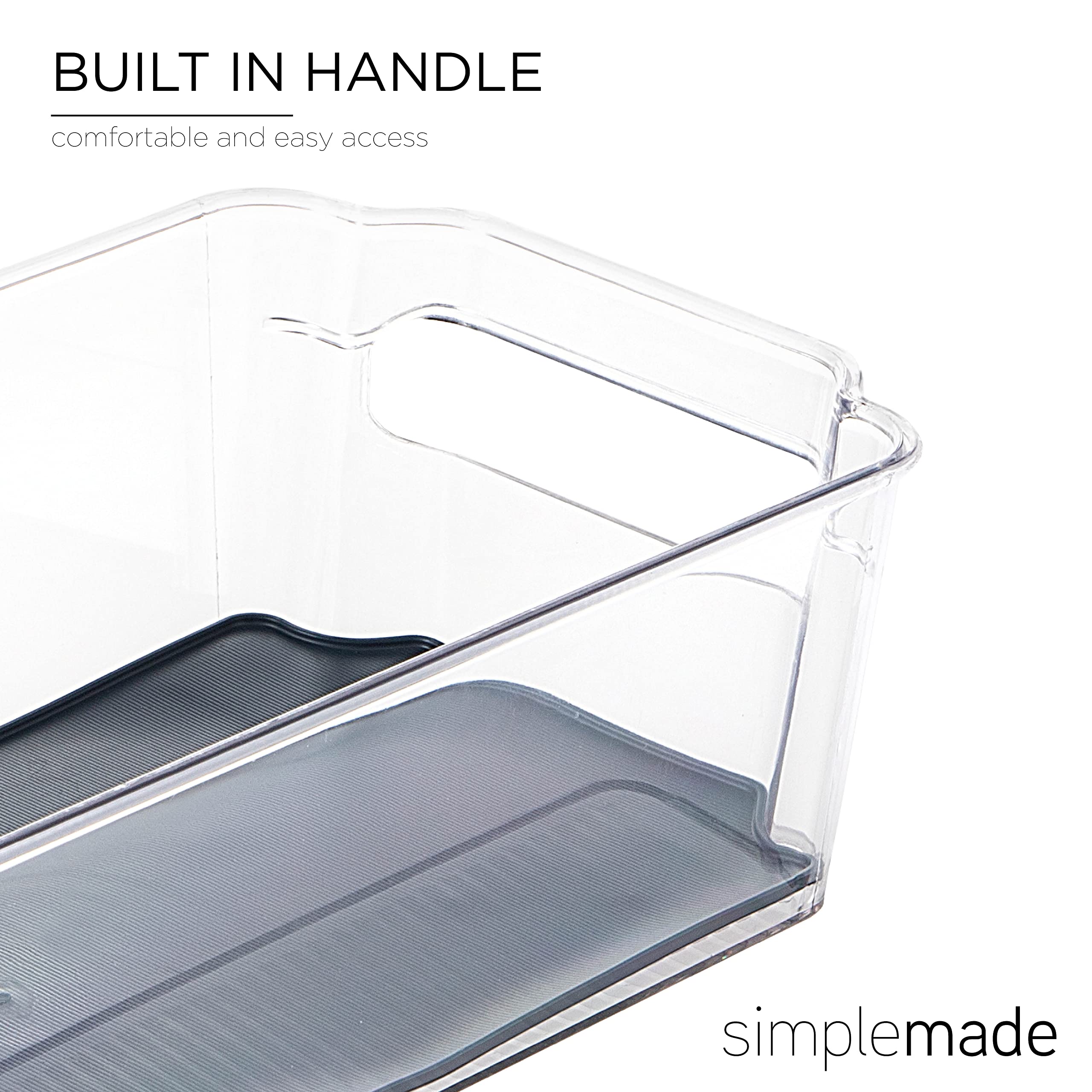 SIMPLEMADE Clear Refrigerator Organizer Bins - Clear Bins for Fridge, Containers for Fridge and Freezer, Multipurpose Storage for Kitchen, Office, Bathroom  - Like New