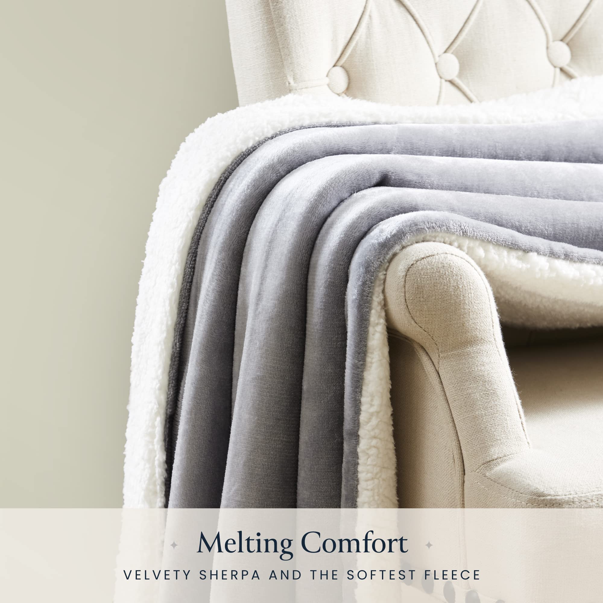 BELADOR Throw Blanket - Fleece Blankets - Soft Blanket with Sherpa Reverse Fluff - Travel Blanket for Bed, Anti-Static Blankets & Throws - Plush Lightweight Blanket, Cozy Fuzzy Couch Blanket  - Like New