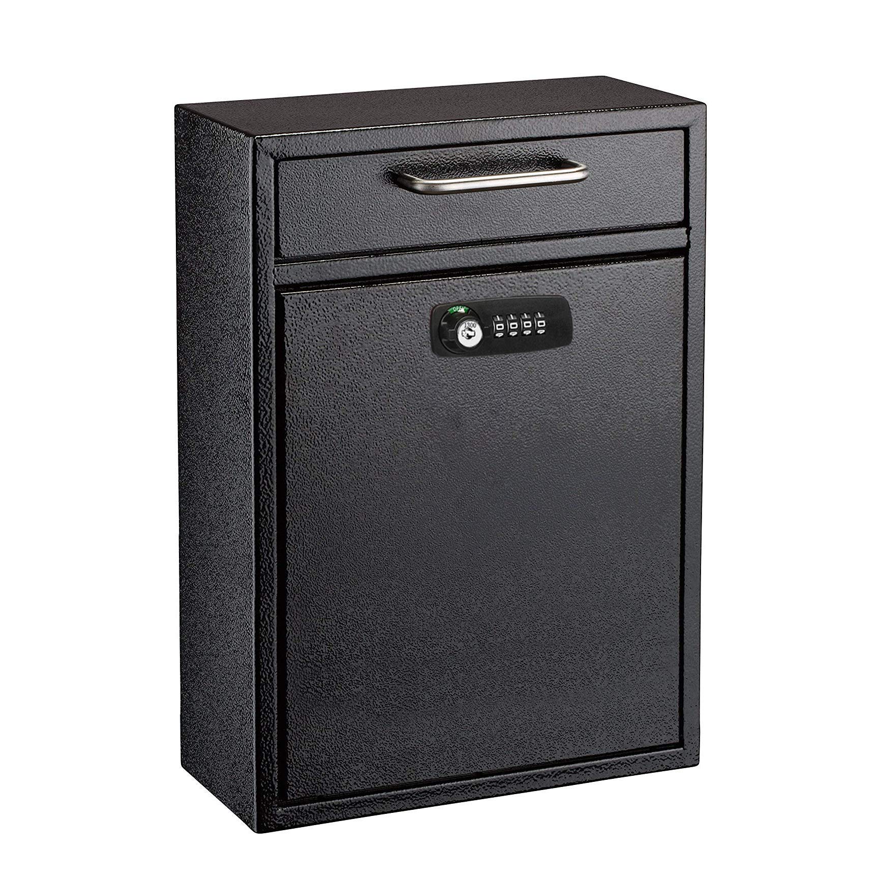 AdirOffice Ultimate Drop Box Wall-Mounted Mailbox - Hanging Secured Postbox - Durable Spacious Key or Combination Lock Box Perfect for After Hours Deposits Payments Key and Letter Drops  - Like New