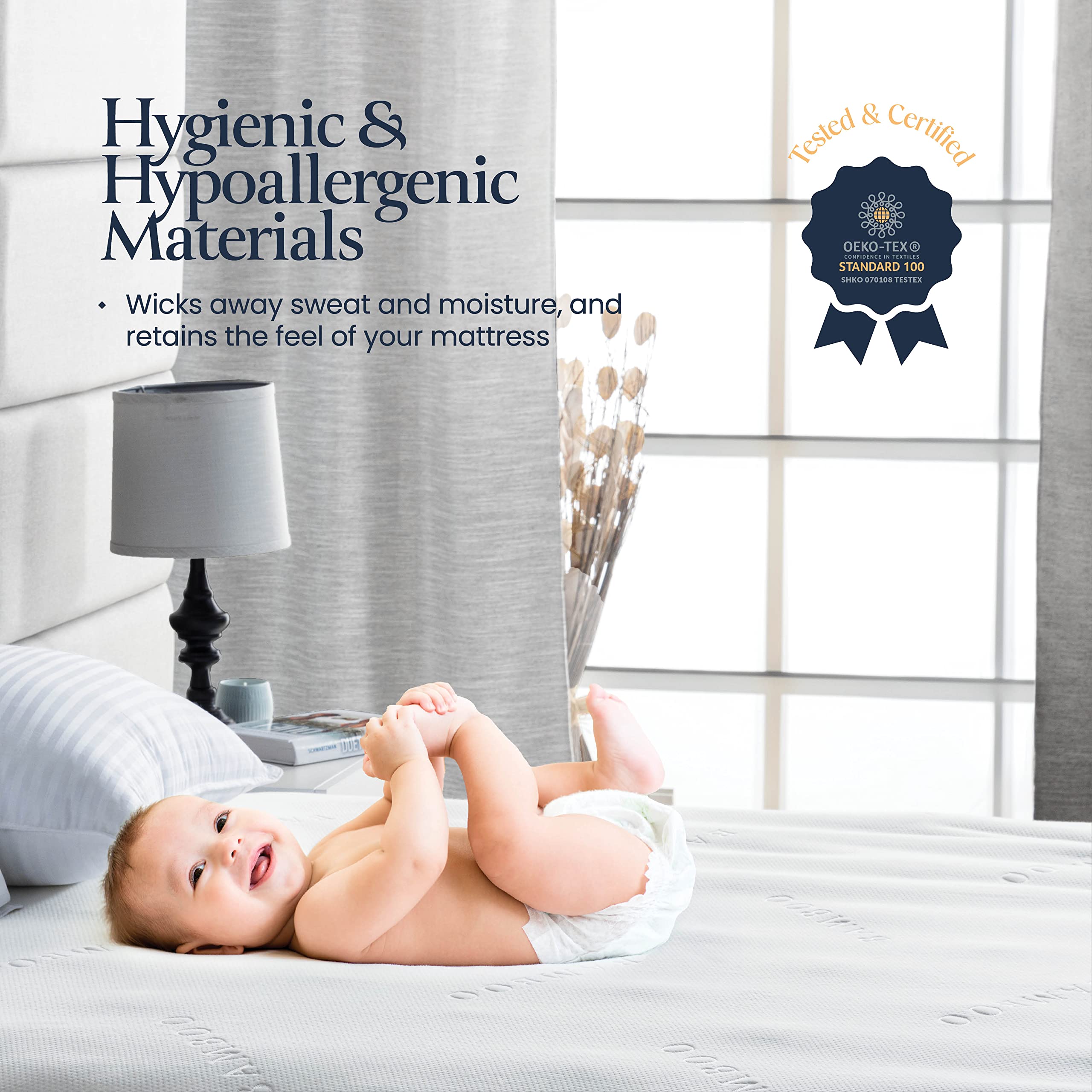BELADOR Waterproof Mattress Protector Twin XL - 3D Air Fabric Bamboo Mattress Protector Breathable Mattress Cover, Noisless Crinkle Free, Vinyl Free, Hypoelergenic Bed Cover SnugFit 16" Deep Pockets  - Very Good