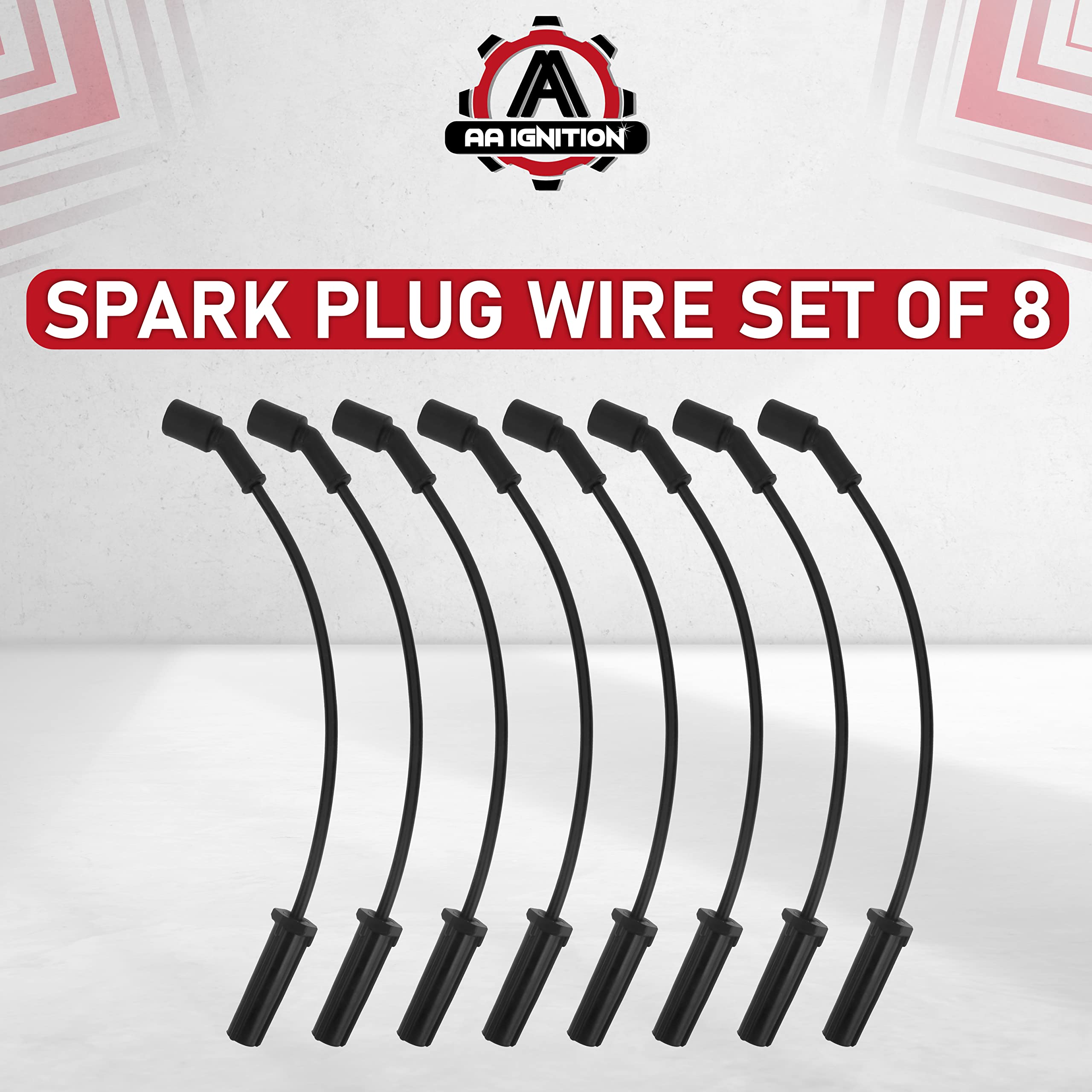 Spark Plug Wire Set - High Performance Kit - Compatible with Chevy, GMC - 1999-2007 - Escalade, Express, Silverado 1500, Suburban, Savana, Sierra, Yukon, H2 - Replaces 9748HH, 19351572, 89018056  - Very Good