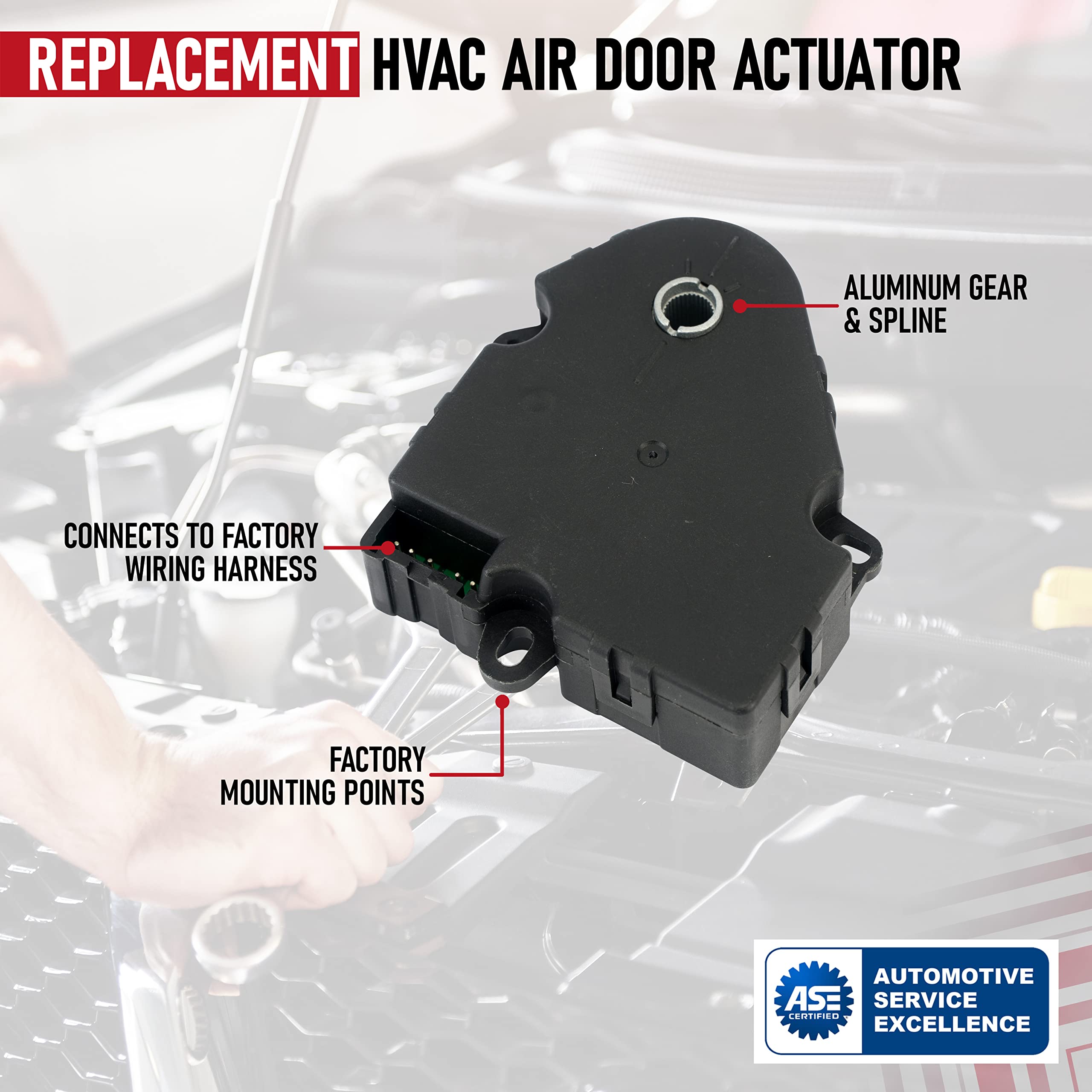 HVAC Air Door Actuator - Replaces 15-73989, 604-140, 20826182, 1573989 - Compatible with Chevy Traverse 09-12, GMC Acadia 07-12, Buick Enclave 2008-2012 - AC Heater Blend Mode Actuator  - Very Good