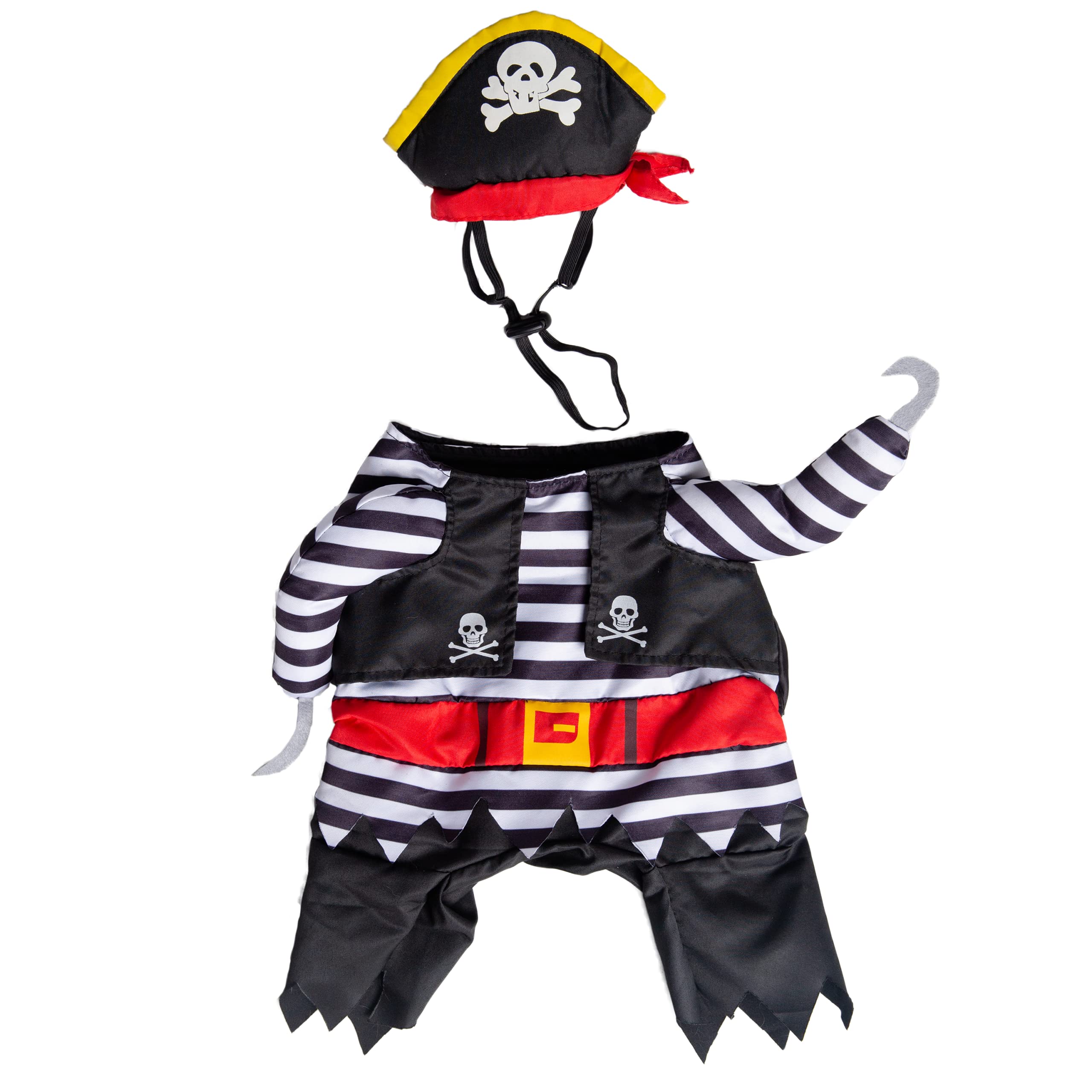 Pet Krewe Dog Pirate Costume | Pet Costume with Arms, Pirate Hat, Tunic and Cape -Perfect for Christmas Holiday, Parties, Photoshoots, Gifts for Dog Lovers | Small/Medium/Large/X-Large  - Like New