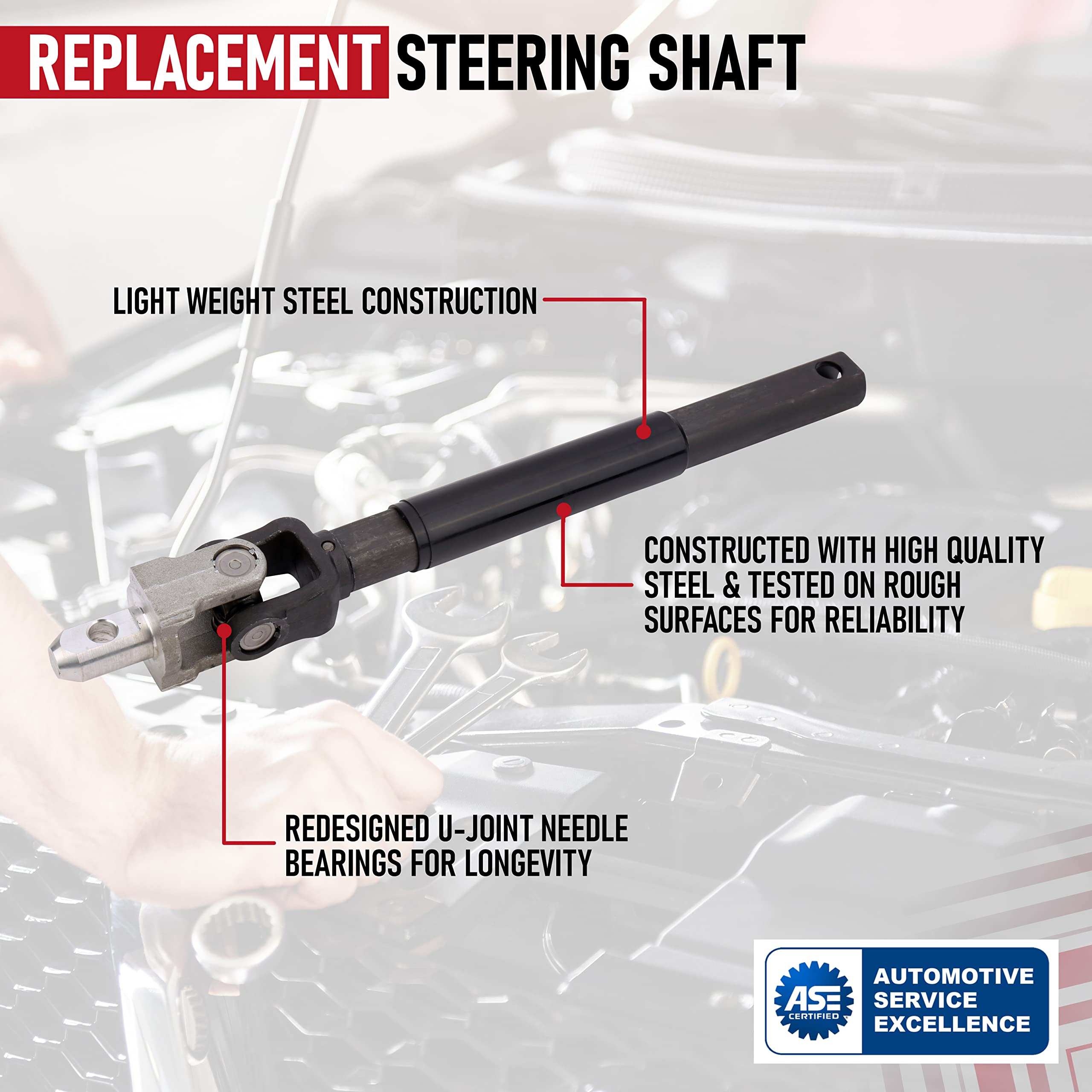 Replacement Steering Shaft - Compatible with Cadillac, Chevy, GMC, Hummer - 1999-2007 - Escalade, Avalanche 1500, Silverado 2500 HD Classic, Sierra 3500, Tahoe, Yukon, H2 - Replaces 19329330, 425-176  - Like New