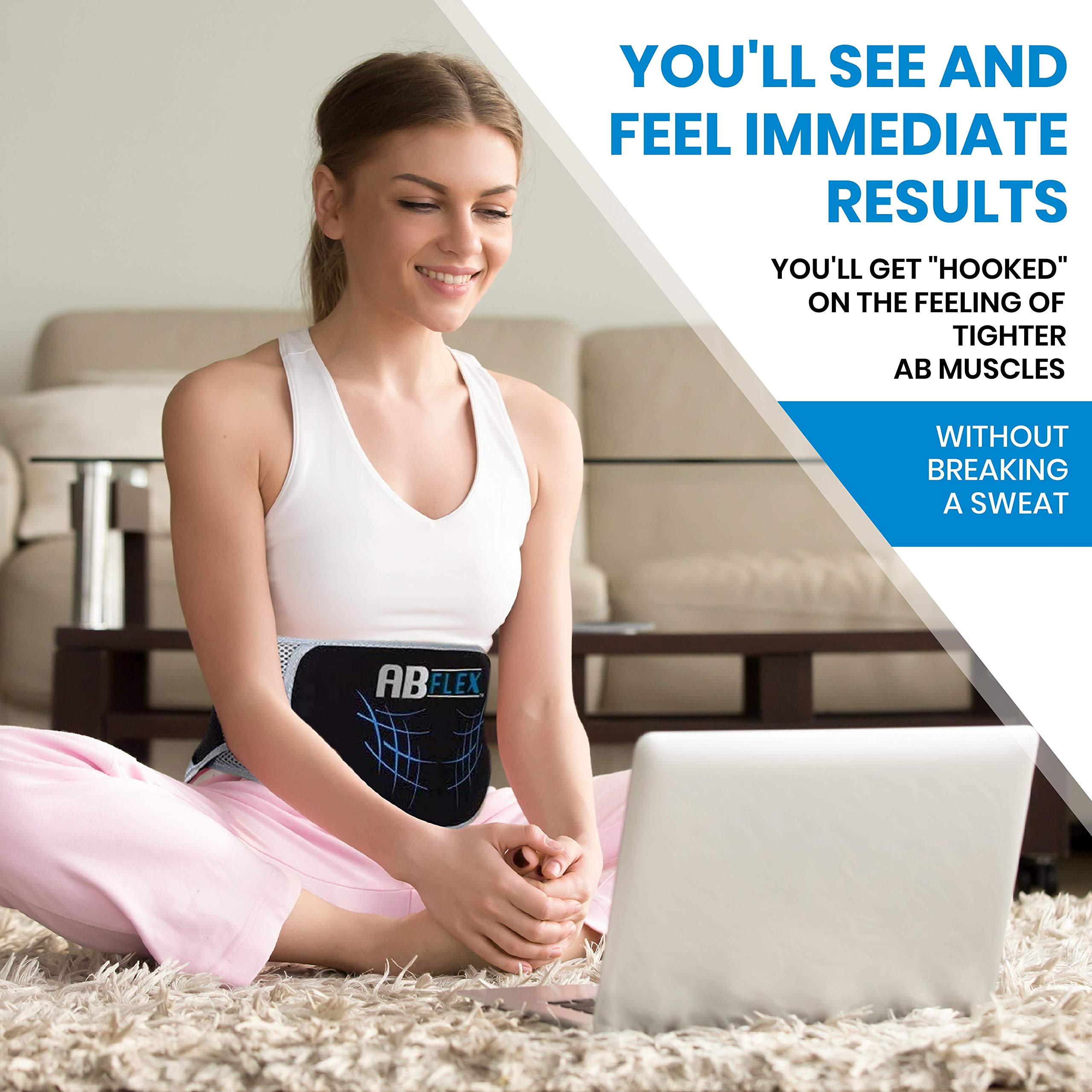 ABFLEX Ab Toning Belt for Developed Stomach Muscles - Ab Stimulator - Remote for Quick and Easy Adjustments - 99 Intensity Levels and 10 Workouts for Fast Results  - Like New