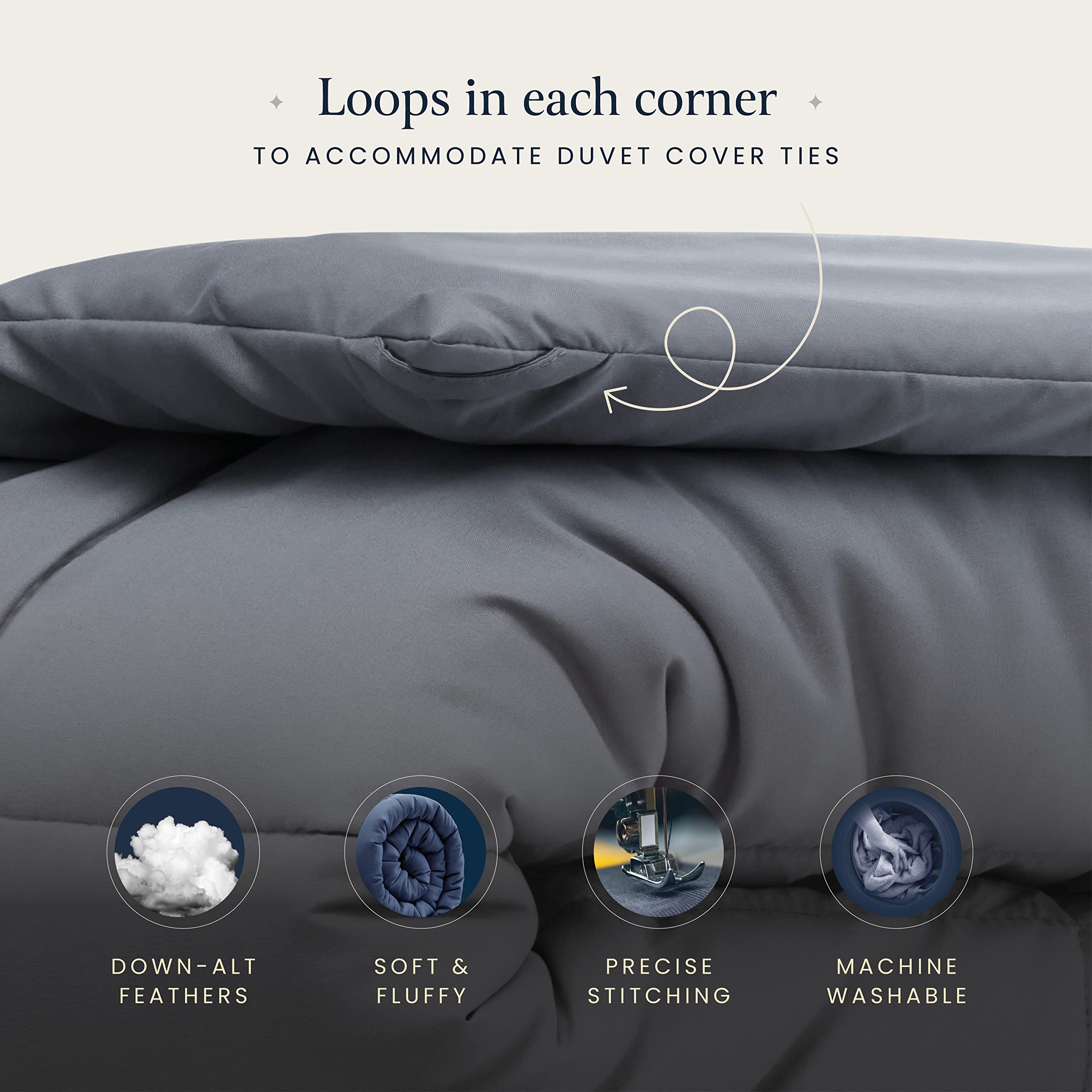 BELADOR All-Season Comforter Duvet Insert Full Size Bed Comforter - Down Alternative Comforters, Mid-Plush Lightweight Comforter, Box Quilted Siliconized Fiberfill Oeko-Tex Hotel Comforter  - Very Good