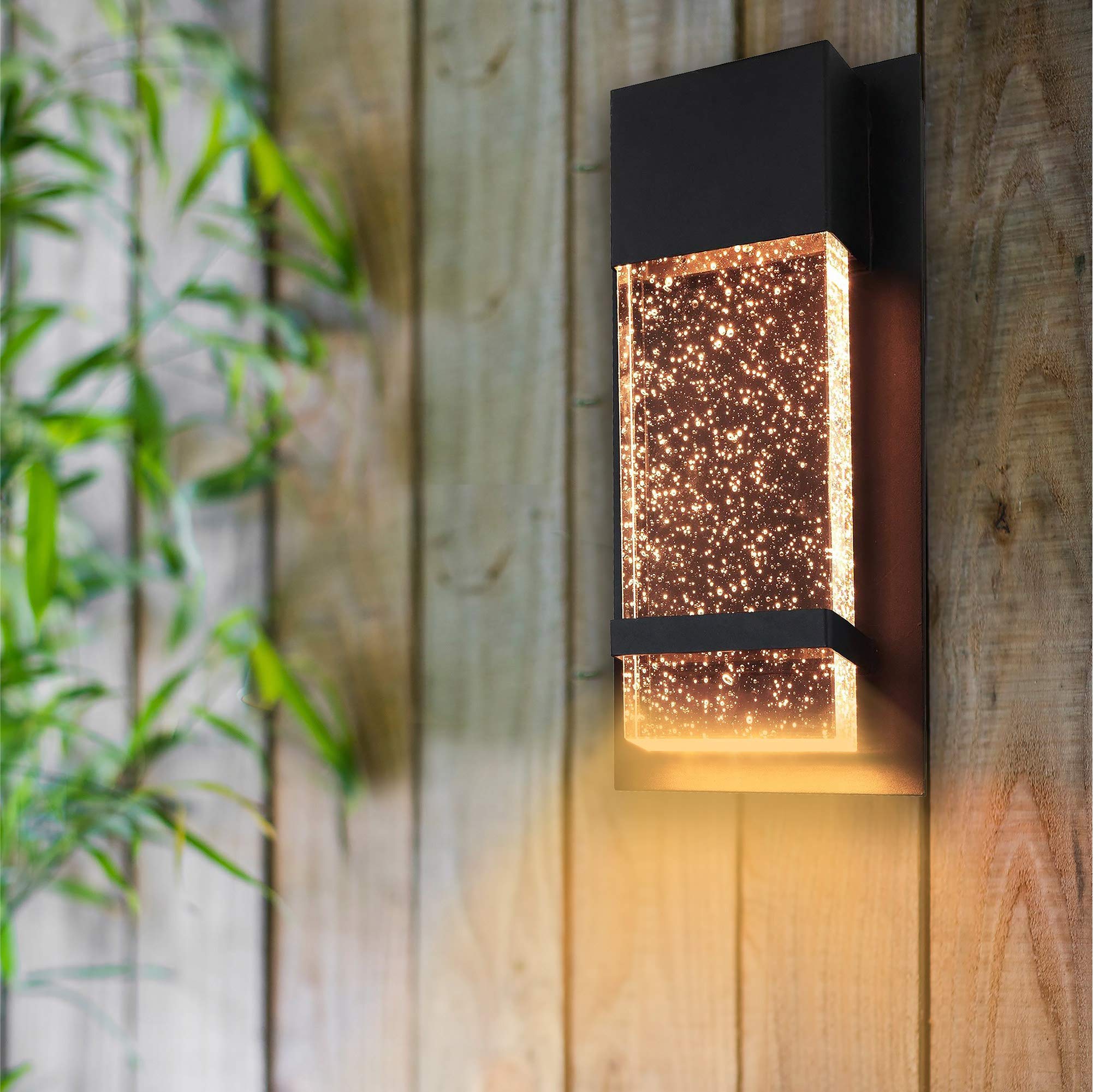 Wall Sconce by Ciata Lighting –Integrated LED Reflects Warm White Lighting Through Glass -Indoor/Outdoor Rectangular Wall Light Fixture –Modern & Stylish Sconce with Matte Black Finish  - Very Good