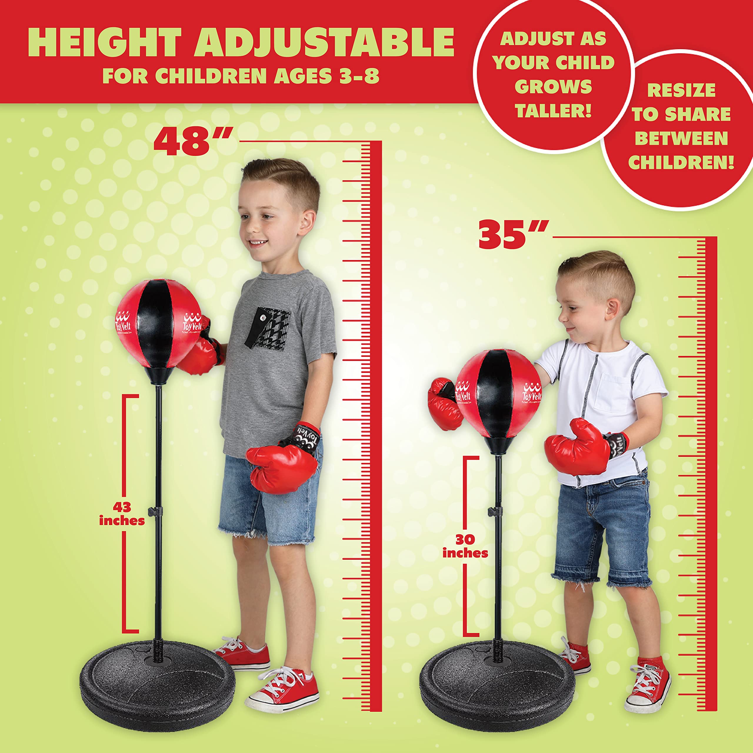 ToyVelt Punching Bag with Stand for Kids - Reflex Speed Punch Bag for Boxing - Boxing Gloves Included  - Very Good