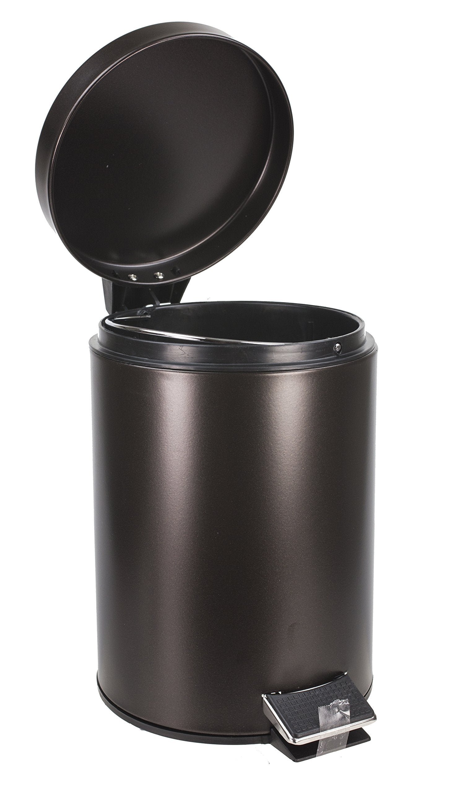 Home Basics 3 Liter Step Open Garbage Trash Can, Waste Basket Bin For Bathroom, Kitchen, Office, Bronze  - Like New