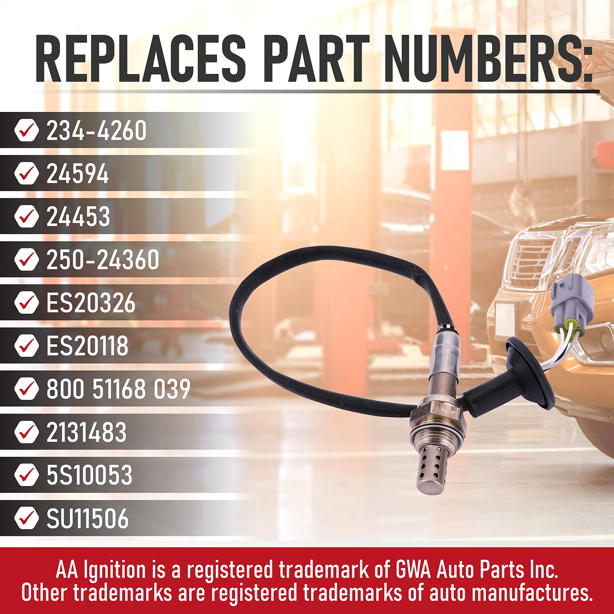 Replacement Downstream Oxygen Sensor - Compatible with Lexus and Toyota - ES350, GX460, GX470, LX470, LX570, 4Runner, Avalon, Camry, FJ Cruiser, Highlander, Land Cruiser, Sequoia - Replaces 234-4260  - Very Good