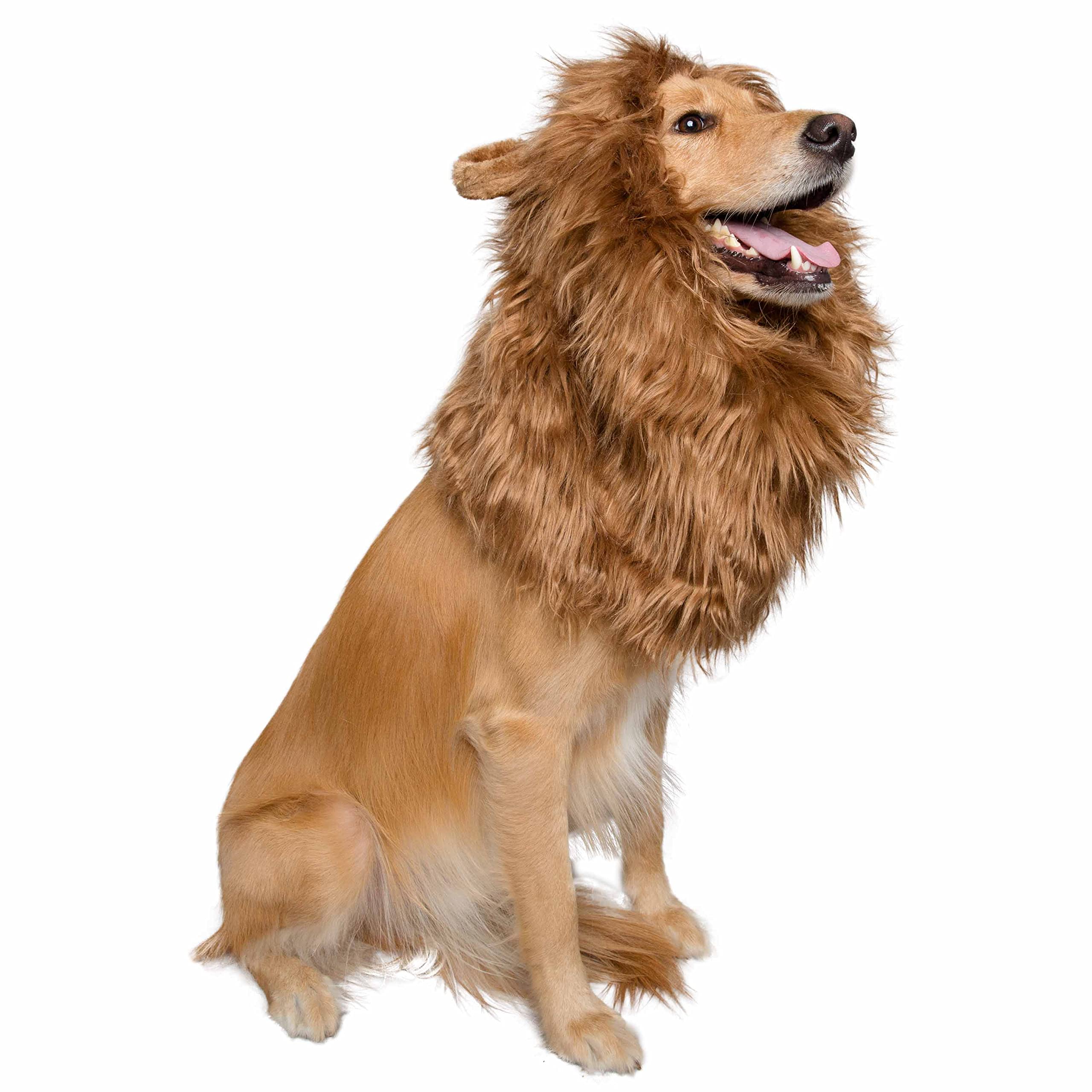 Pet Krewe Large Dog Lion Mane Halloween Costume � Fits Neck Size 13�- 32�- Lion Mane for Small Dogs � Ideal for Halloween, Dog Birthday, Dog Cosplay, Dog Outfits, Pet Clothes