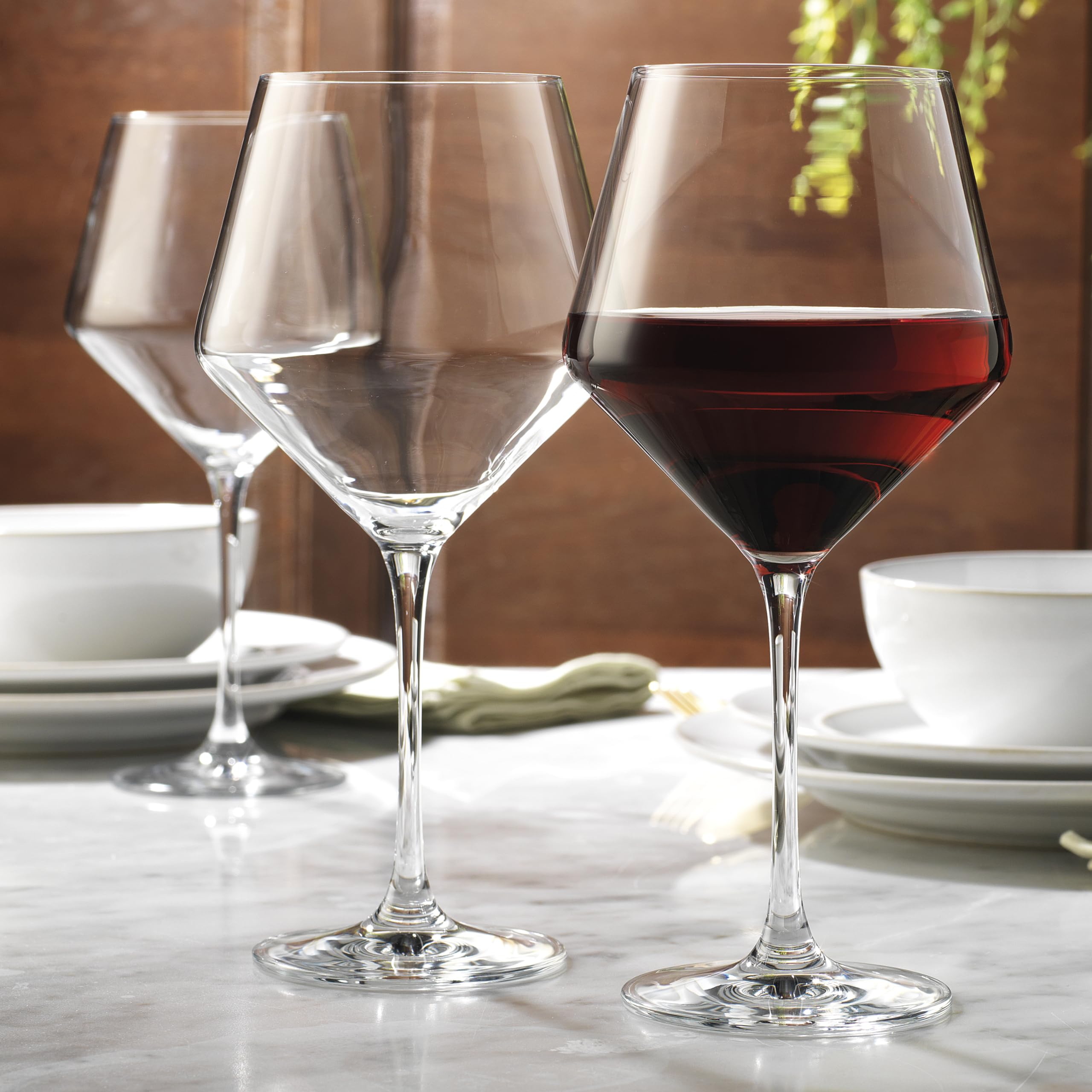 Glaver's Red Wine Glasses Set Of 4, 23 Oz Large Crystal White Wine Glass, Elegant Thin Rim, Modern Long Stemmed Wine Glasses, Pretty Gifting Wine Glasses. Home Bar Uses.  - Like New
