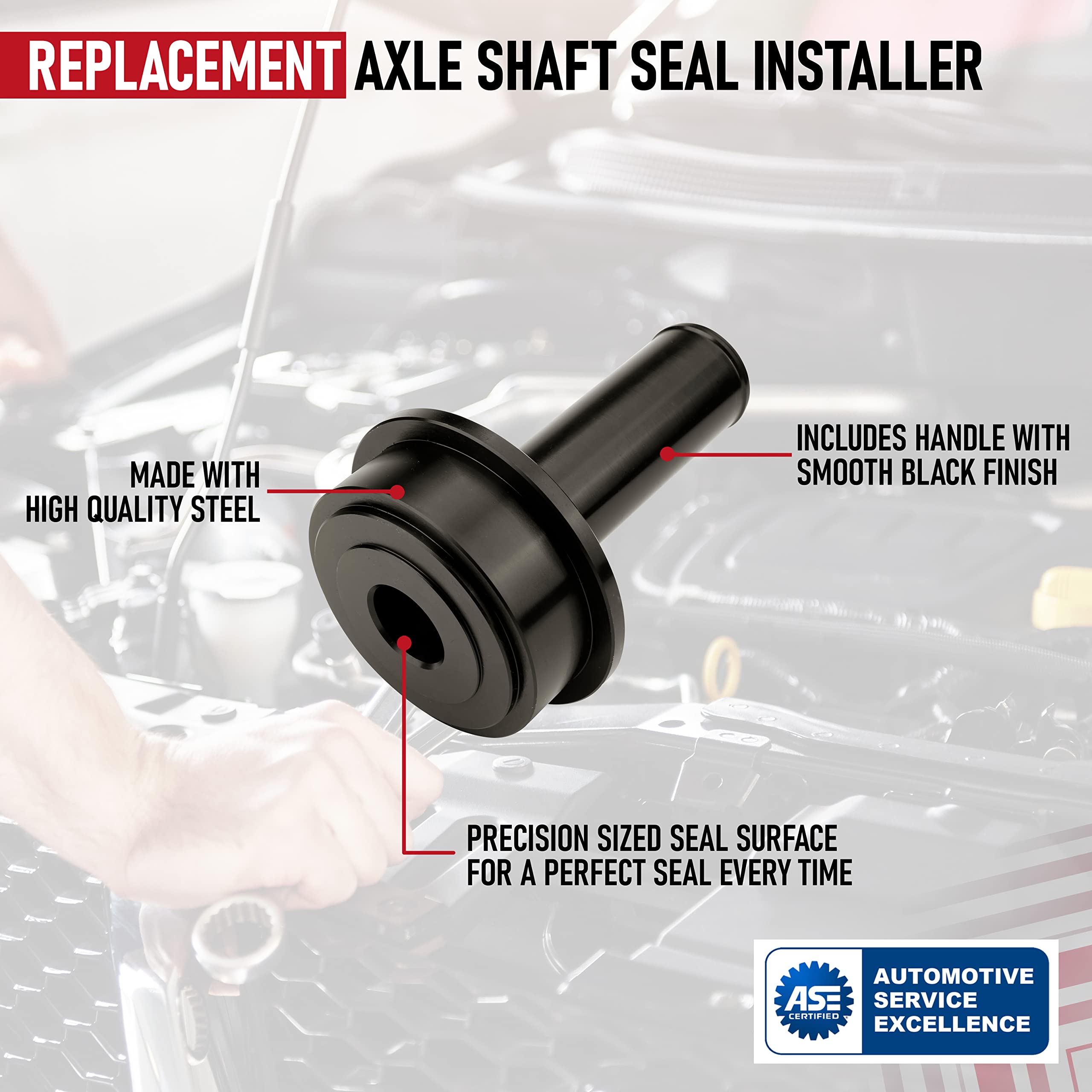 Axle Shaft Seal Installer - Compatible with Ford Vehicles - 1998-2004 F-250, F-350 Super Duty, F-450, F-550, Excursion 4x4 - Replaces 6695, T83T-3132-A1, 205-429 - Wheel Knuckle Vacuum Seal Tool Press  - Like New