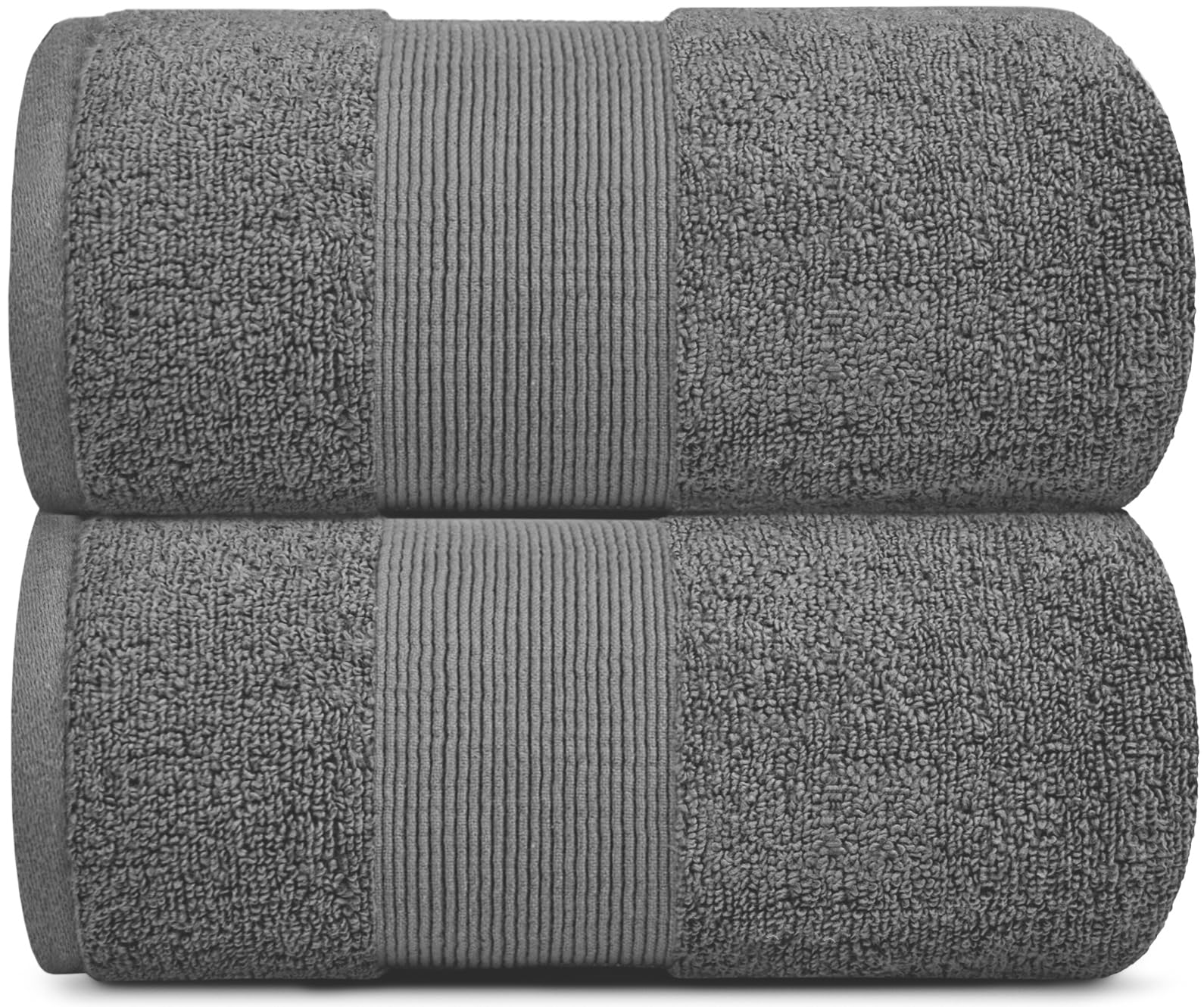 White Classic Resort Collection Soft Bath Sheet Towels | 35x70 Oversize Large Luxury Hotel Plush & Absorbent Cotton Bath Sheet [2 Pack, Smoke Grey]  - Like New