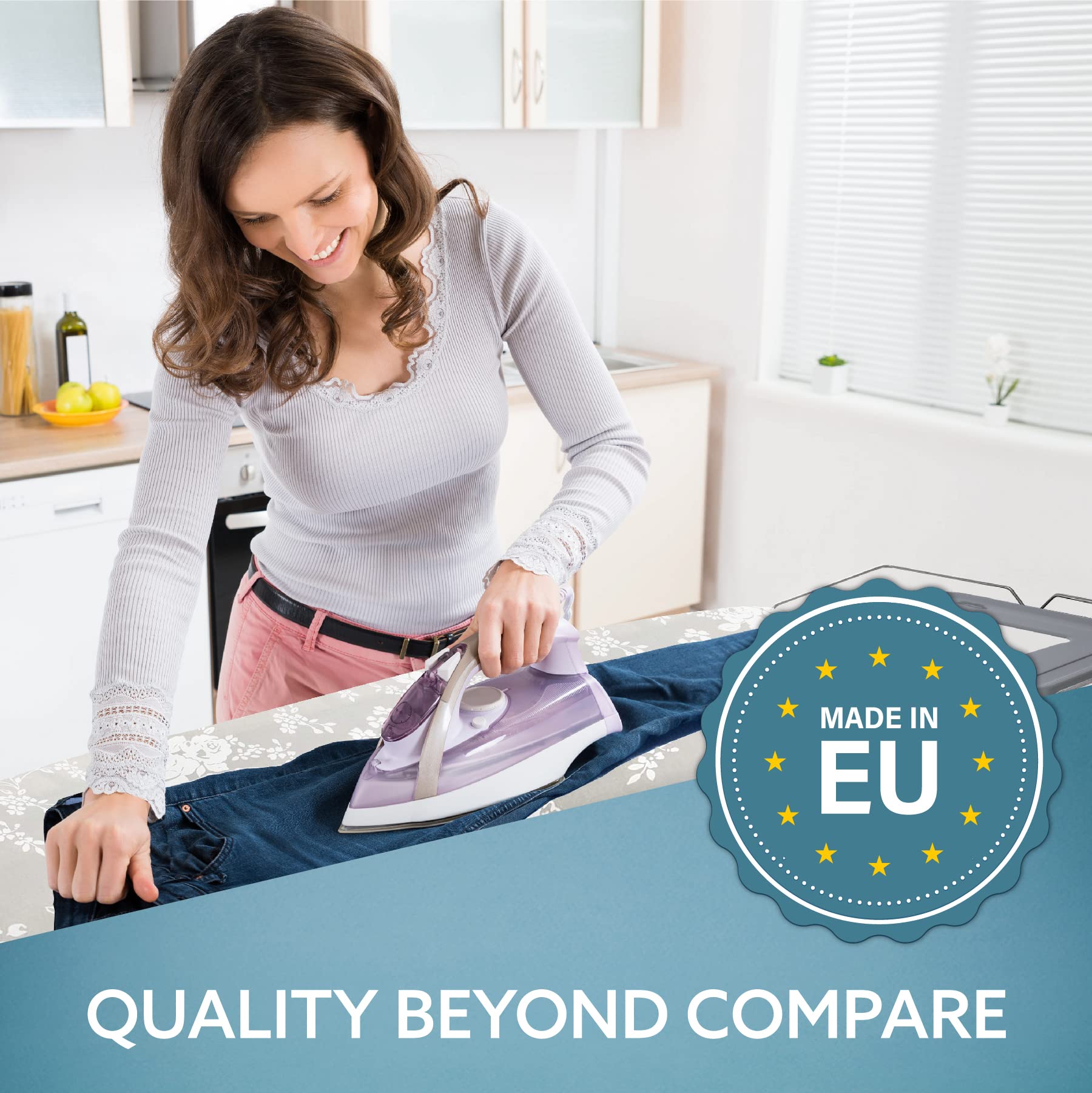 Bartnelli Pro Luxury Ironing Board - Extreme Stability | Made in Europe | Steam Iron Rest | Adjustable Height | Foldable | European Made Gray  - Acceptable