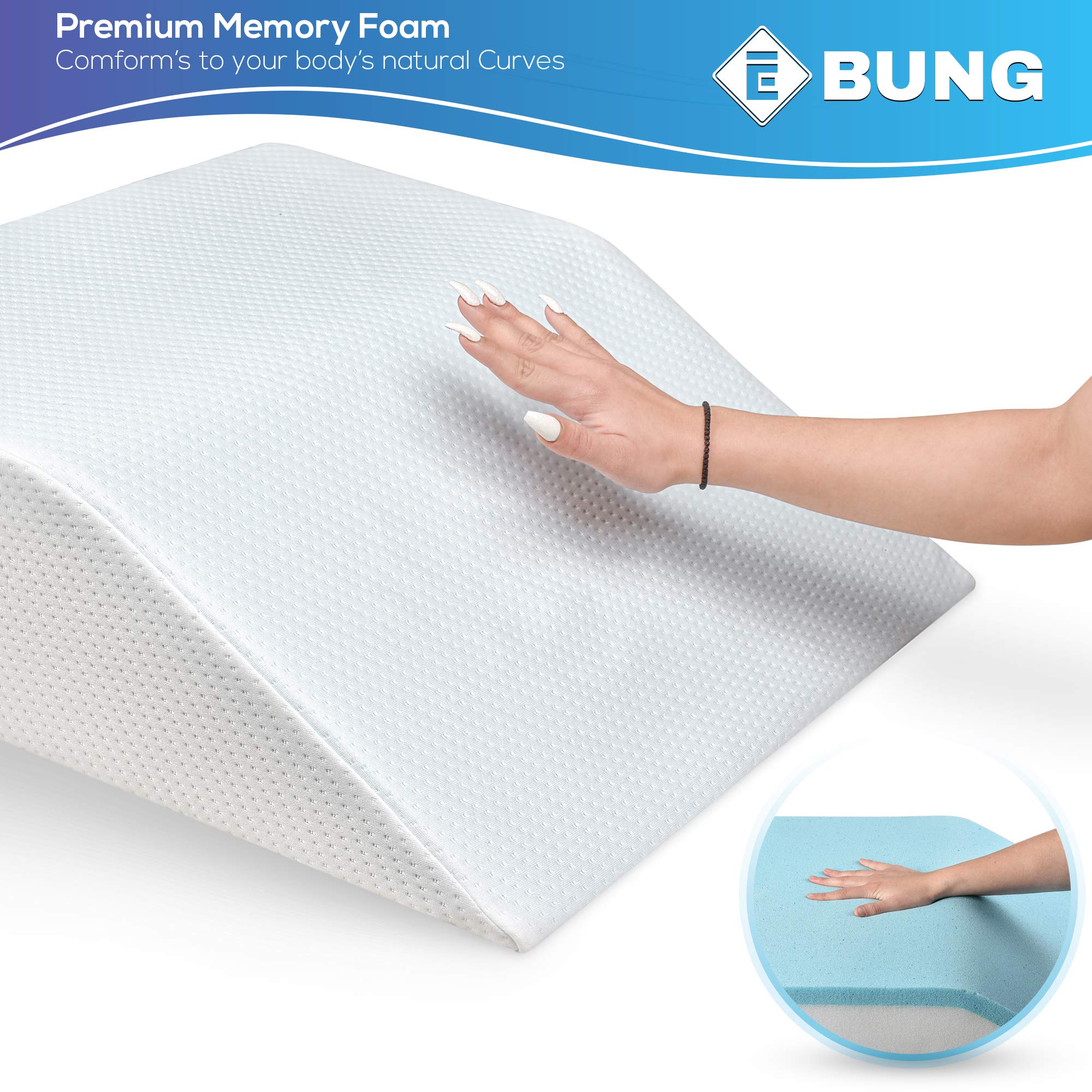 Ebung Leg Elevation Memory Foam Pillow with Removeable, Washable Cover  - Acceptable