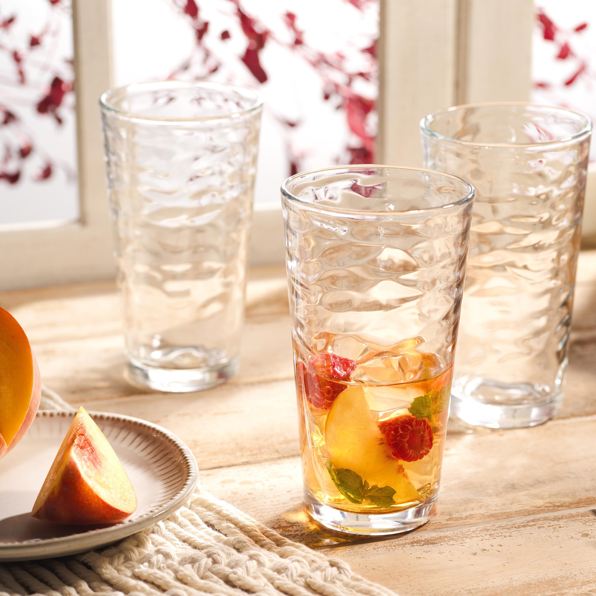Glaver's Drinking Glasses Set of 4 Highball Glass Cups, 17 Oz. Basic Cooler Glassware, ideal for Water, Juice, Cocktails, Iced Tea and more. Dishwasher Safe.  - Acceptable