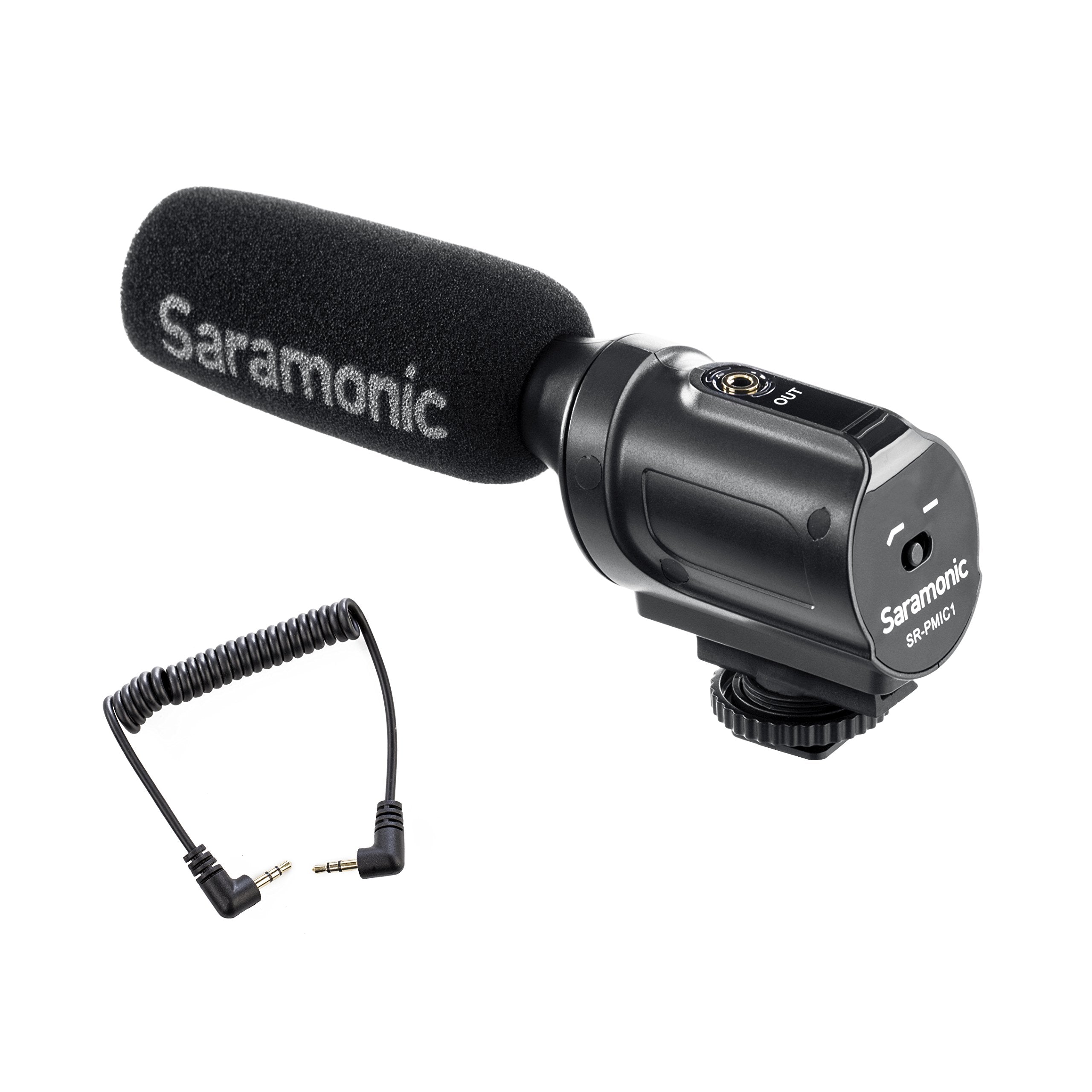 Saramonic SR-PMIC1 Super-Cardioid Unidirectional Condenser Microphone with Integrated Shockmount, Low-Cut Filter & Battery-Free Operation for DSLR Cameras & Camcorders, Black, 10.5  - Like New