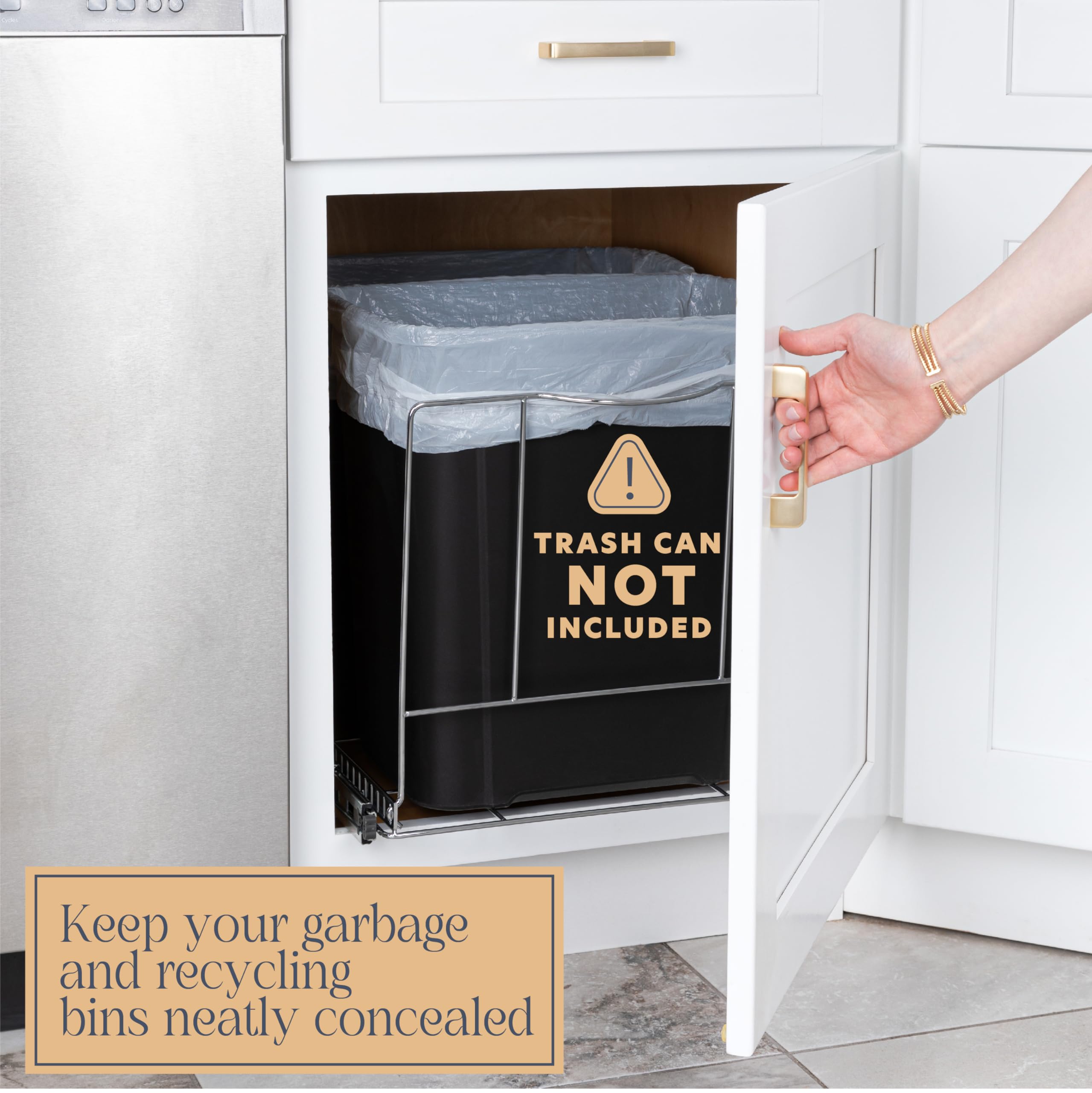 Hold N' Storage Pull Out Trash Can Under Cabinet- Trash Can Not Included  - Like New