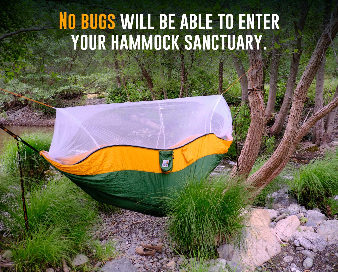 Ryno Tuff Camping Hammock Sets - Reinforced, No Tearing, Lightweight Parachute Grade Nylon - Includes Extra Pocket, Safe Tree Straps & Heavy Duty Carabiners  - Very Good