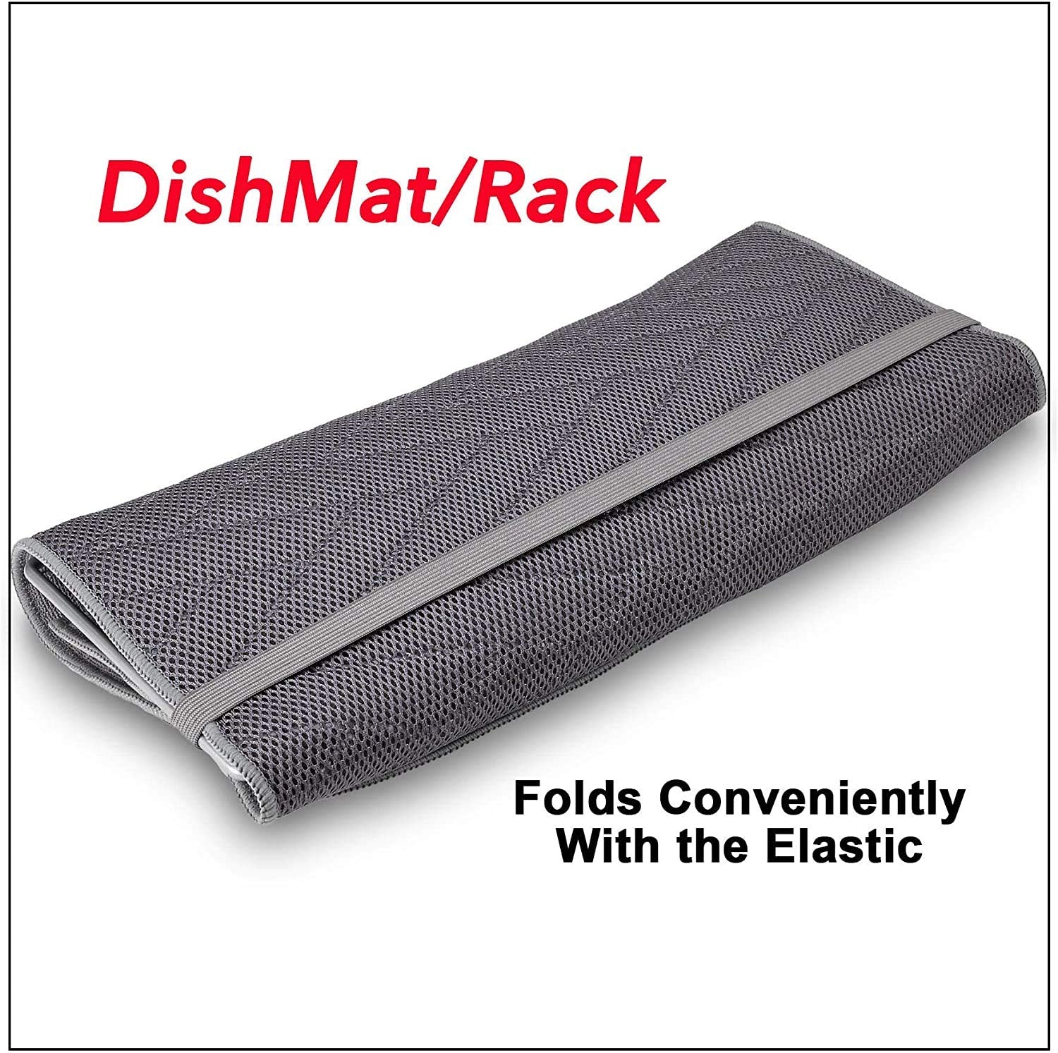 Dish Drying Mat Microfiber and Rack, Drying Rack with Microfiber Mat for Kitchen Counter Super Absorbent- Dish Drainer Pad Compact and Easy to Store - Protects Kitchen Counter - 20.5 x 14.5 Inches