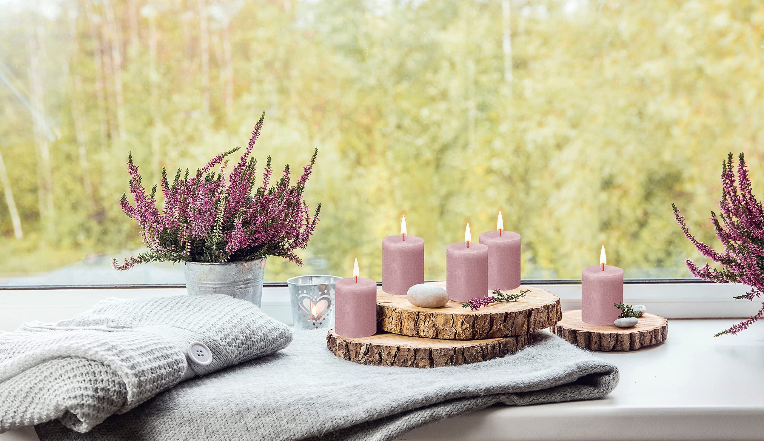 BOLSIUS Pillar Candles - Premium European Quality - Natural Eco-Friendly Plant-Based Wax - Unscented Dripless Smokeless 35 Hour Party and Wedding Candles  - Like New