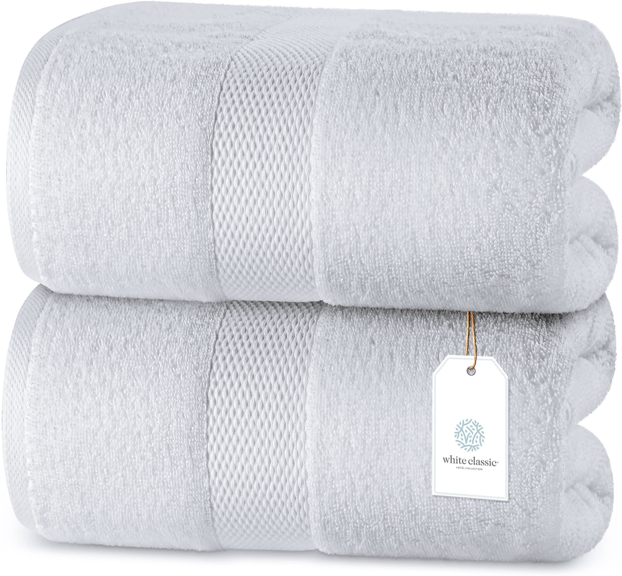 White Classic Luxury Bath Sheet Towels Large | Highly Absorbent Hotel spa Collection Bathroom Towel | 35x70 Inch | 2 Pack  - Like New