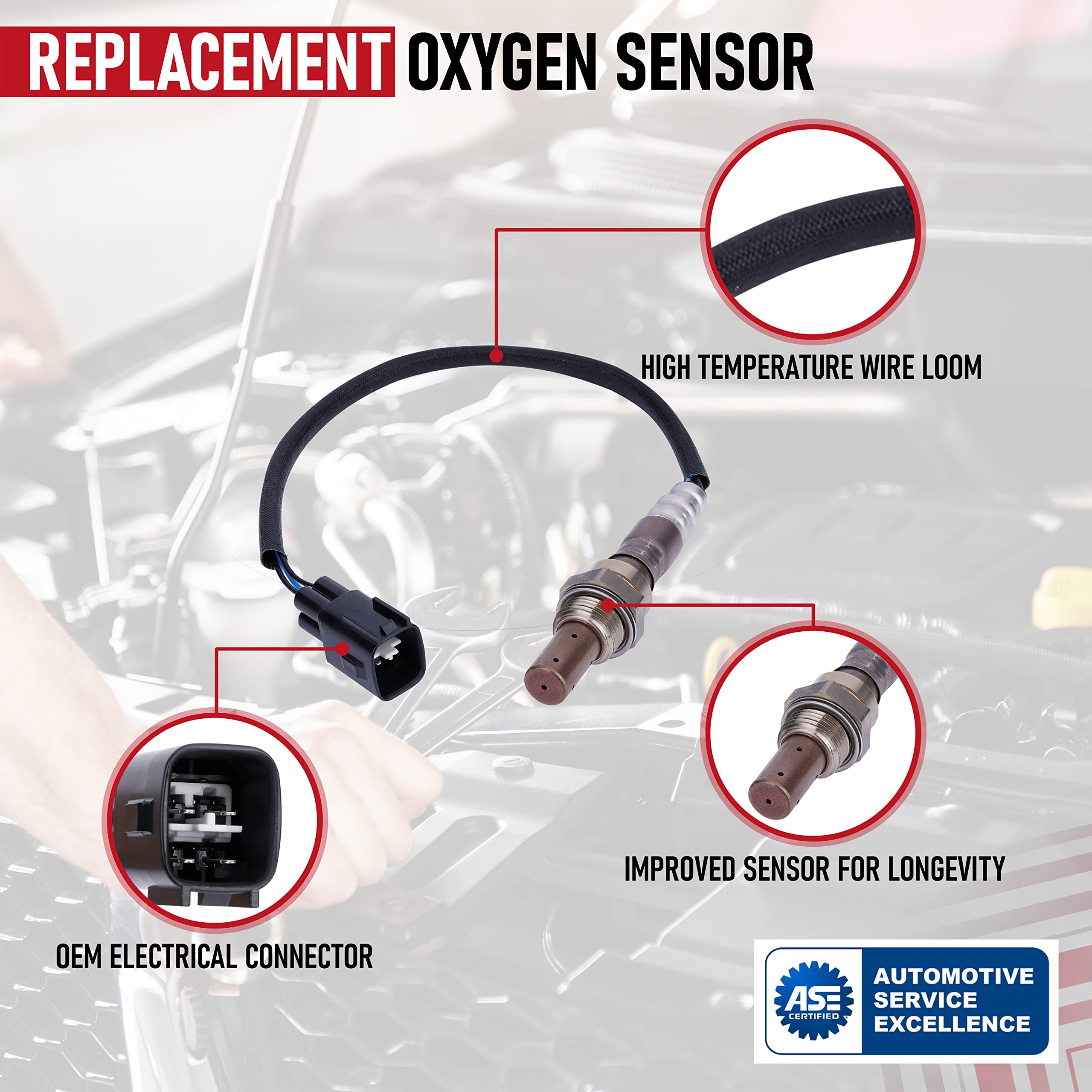 Replacement Oxygen Sensor Upstream - Replaces 234-9021, 8946741030, 8946741040 - Compatible with Lexus and Toyota Vehicles - ES300, Avalon, Camry, Sienna, Solara - 3.0L - 2000, 2001, 2002, 2003, 2004  - Like New