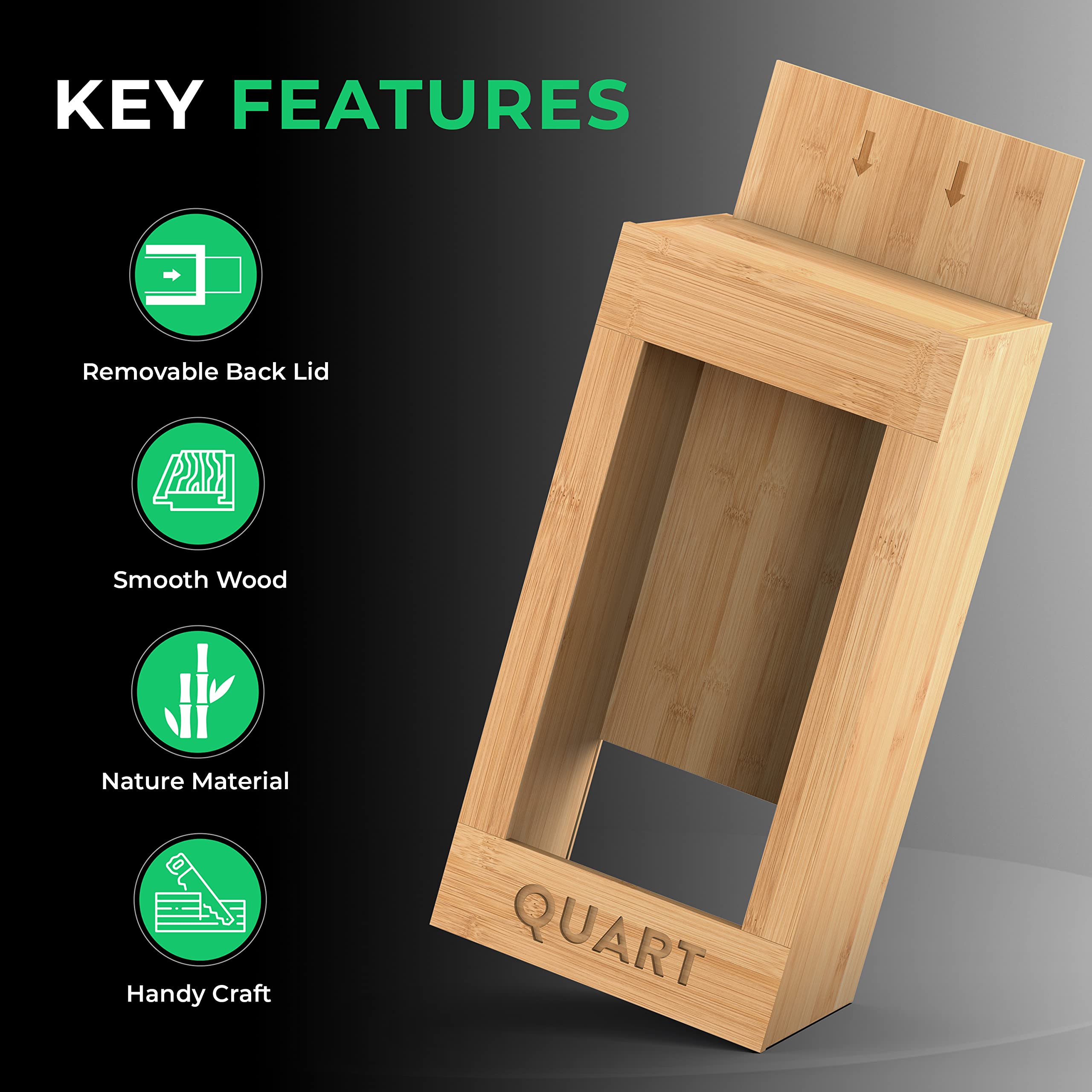 Magic Mill Ziplock Bag Organizer for Drawer | Bamboo Kitchen Storage Organization, Eco-Friendly Plastic Baggie Holder, Dispenser & Organizer for Ziploc Bags 4-PC  - Like New