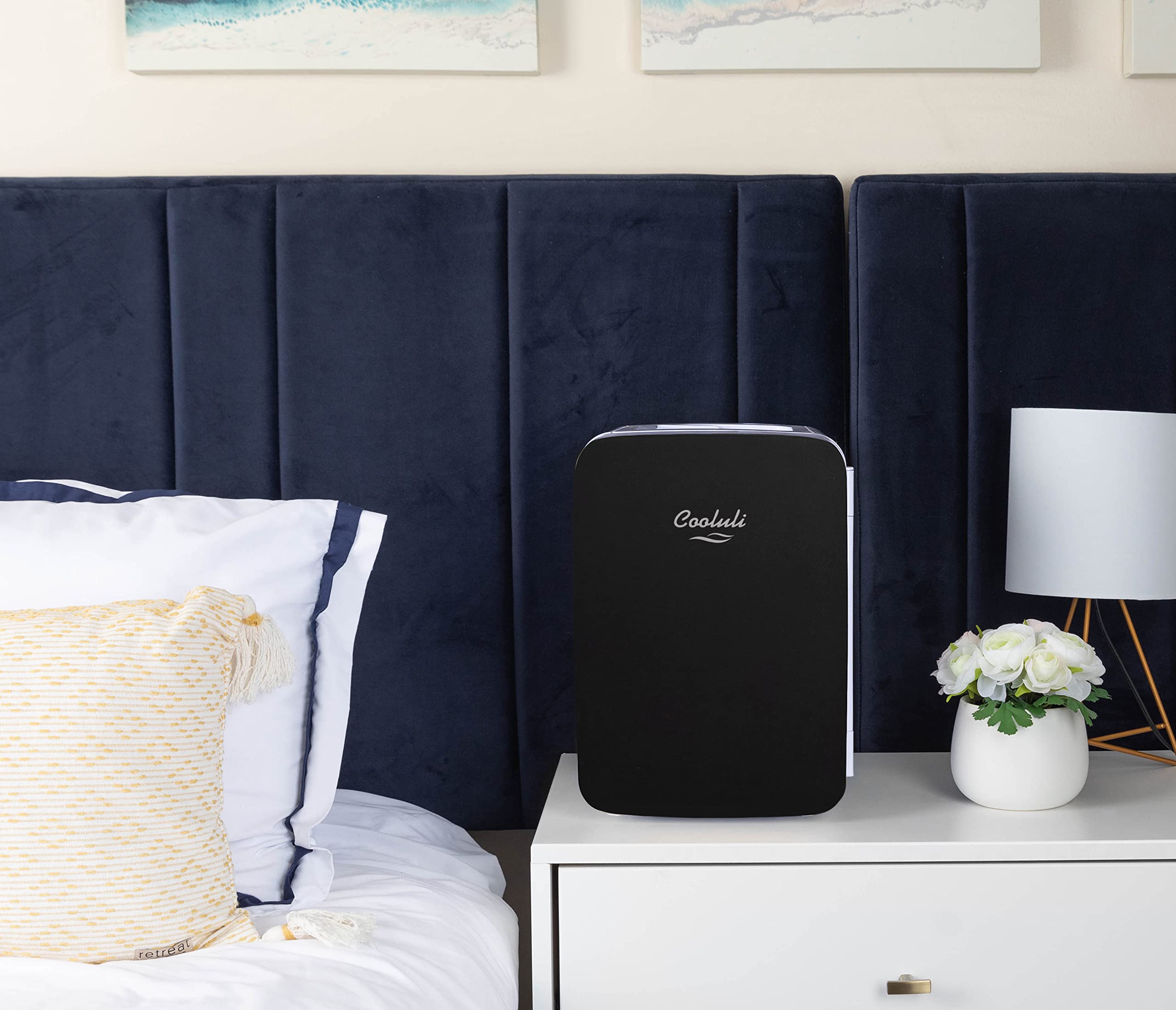 Cooluli Mini Fridge for Bedroom - Car, Office Desk & College Dorm Room - 12v Portable Cooler & Warmer for Food, Drinks, Skincare, Beauty & Makeup - AC/DC Small Refrigerator  - Good