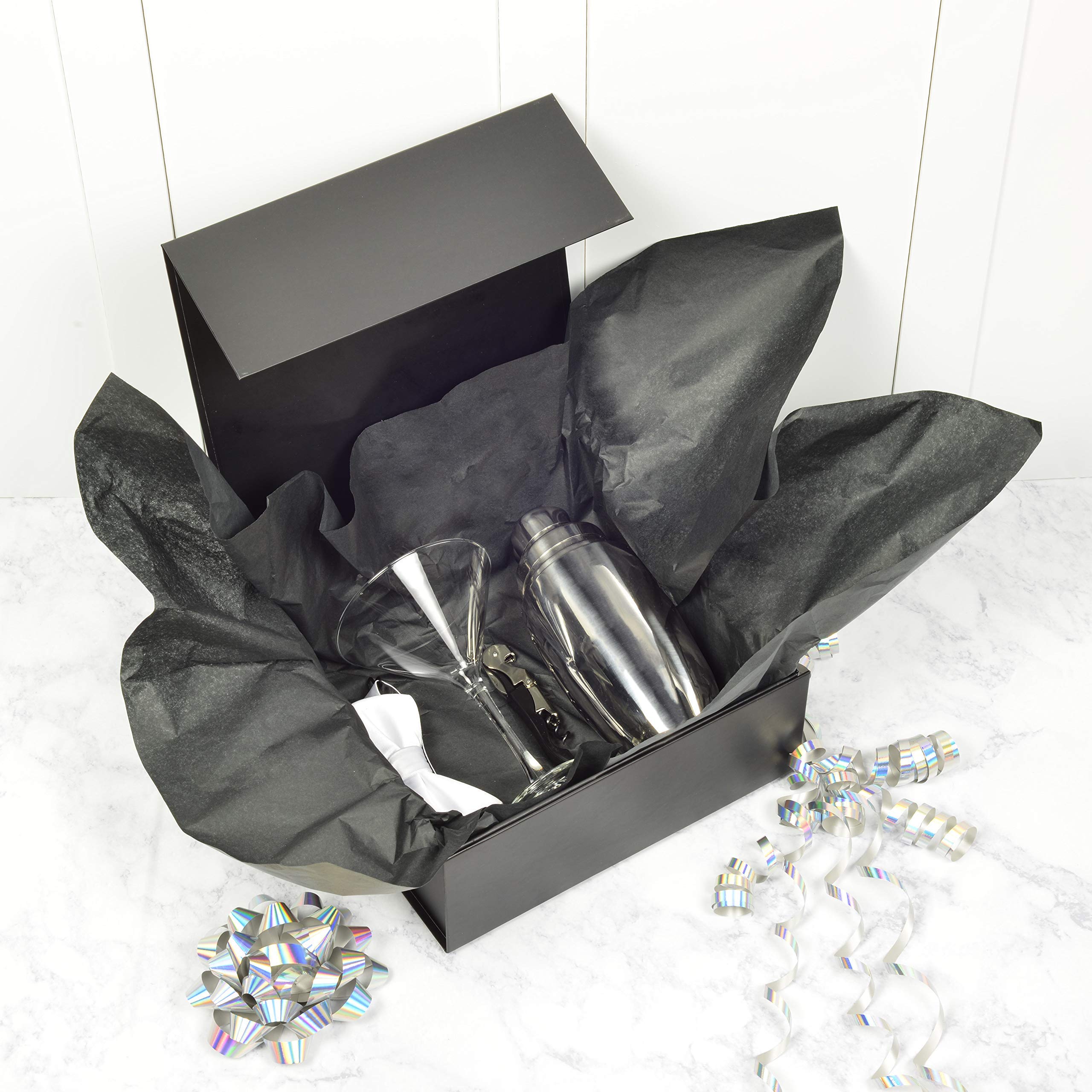OccasionALL 9.4x9.4x3.7 1 Piece Black Box with Lid, Magnetic Gift Box Large with Magnetic Closure for Small Business, Wedding, Bridesmaids, Holidays  - Like New