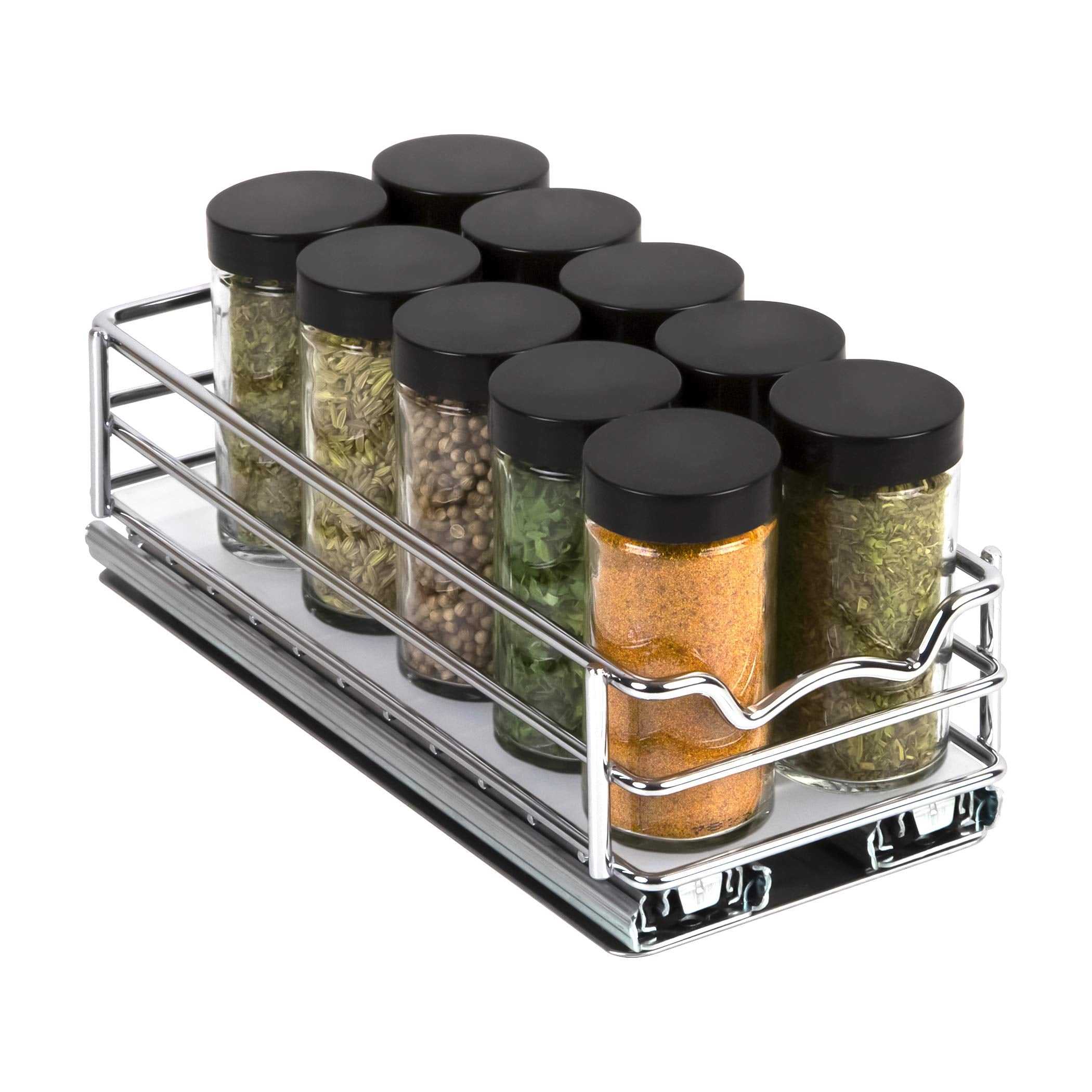 HOLDN� STORAGE Pull Out Spice Rack Organizer for Cabinet, Heavy Duty-5 Year Limited Warranty-4.5" W Slide Out Spice Rack -Fits Spices, Sauces, Cans etc. Requires at least 4.9� Cabinet Opening  - Like New