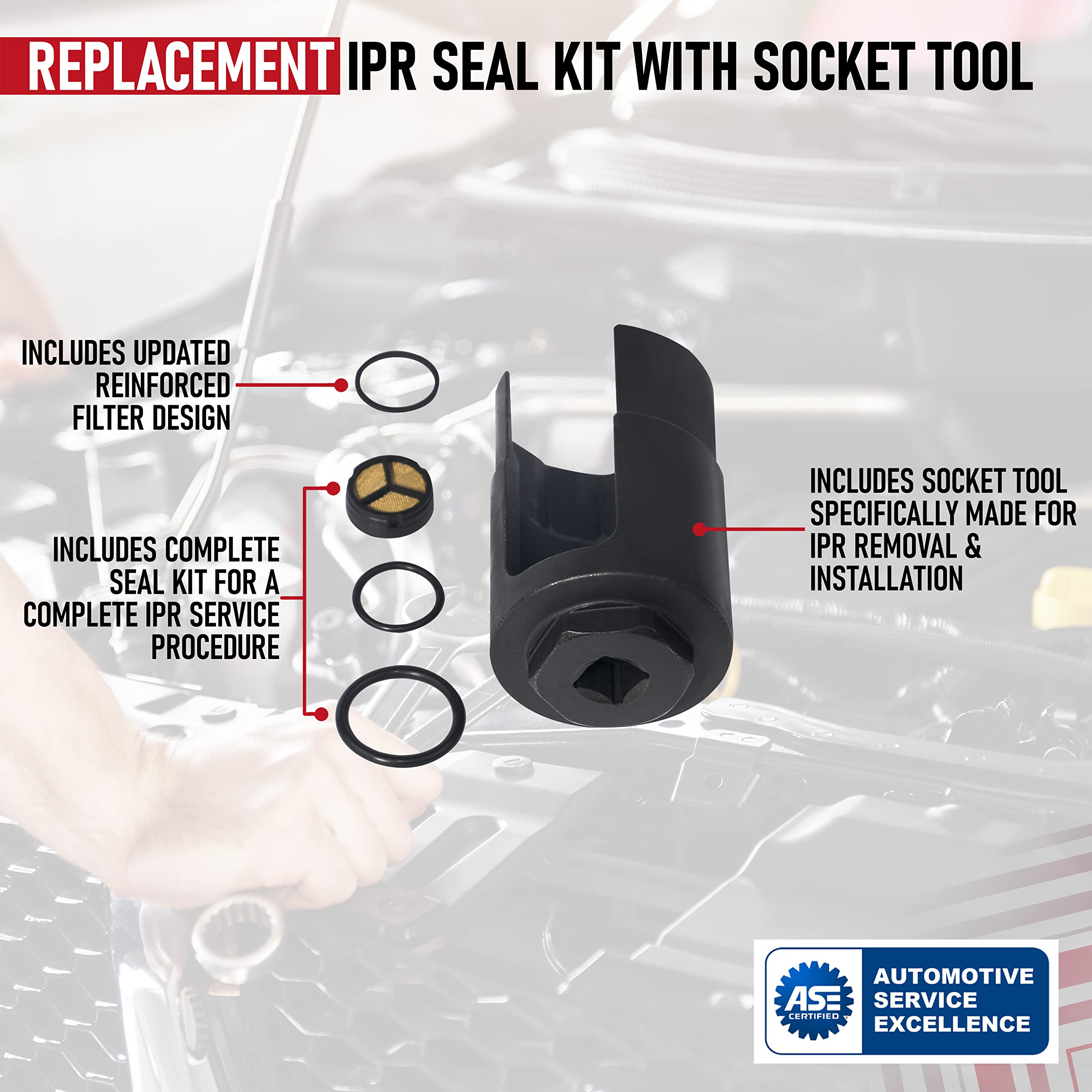 IPR Socket Tool Screen Kit - Compatible with Ford Powerstroke 6.0L Vehicles - F-250, F-350 Super Duty, Excursion, E-350 - Replaces 3C3Z9H529A, 904-415, 3C3Z-9H529-A, Injection Pressure Regulator  - Like New