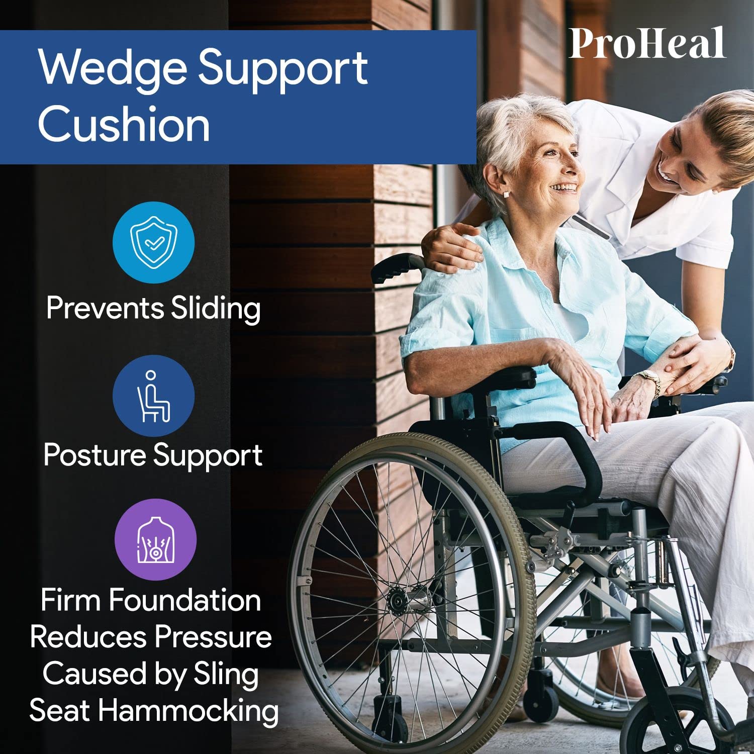 Gel Wedge Seat Cushion with Pommel, Bariatric - Better Posture and Hip Positioning - High Density Foam and Pressure Redistribution Gel and Back, Tailbone, and Coccyx Support  - Like New