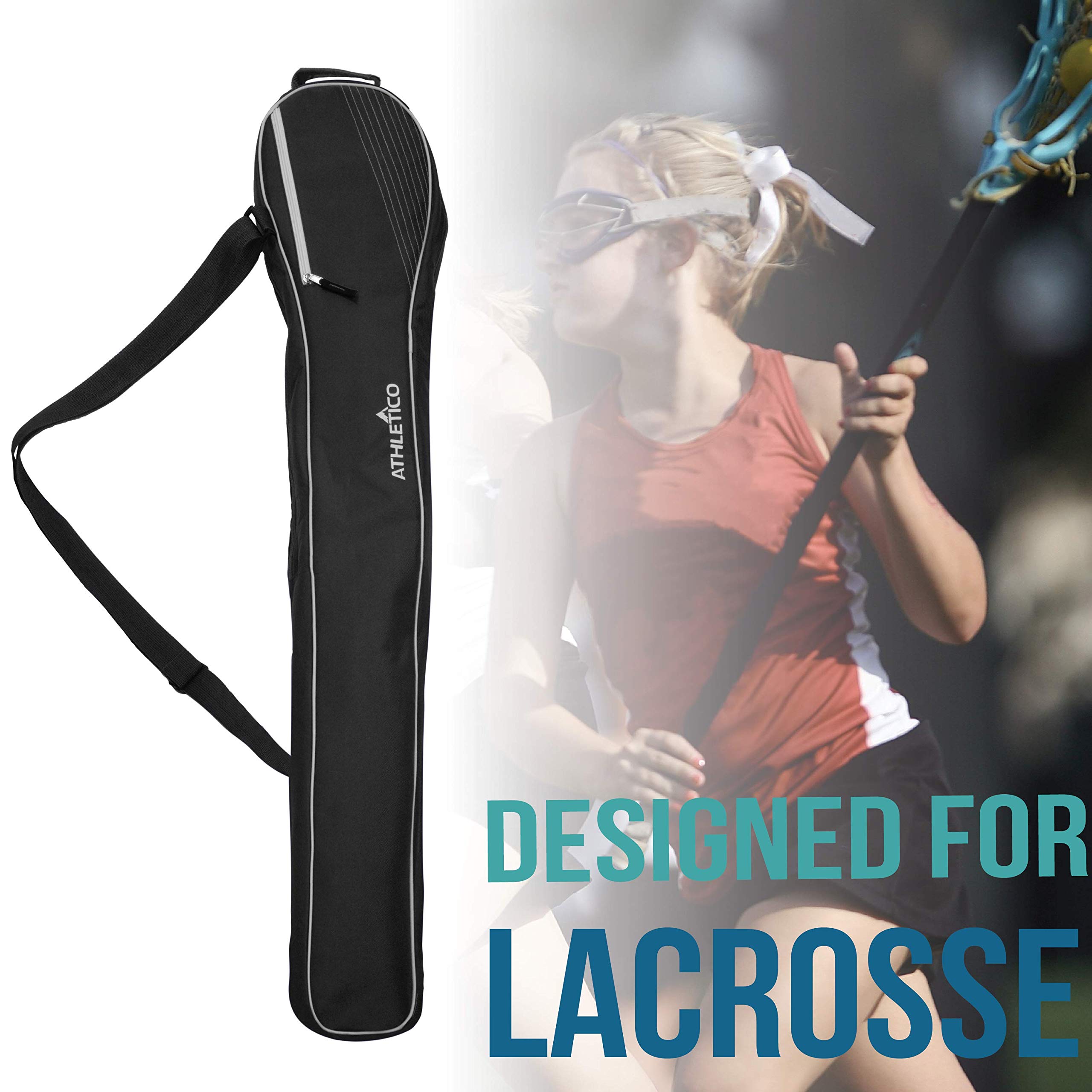Athletico Lacrosse Stick Bag - Lax Equipment Bags (Black)  - Acceptable