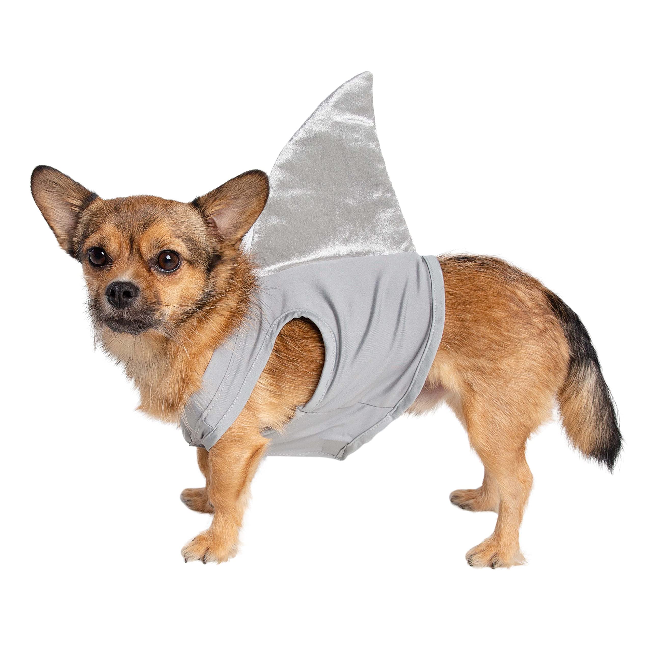 Pet Krewe Dog Shark Costume | Pet Costume for Dogs 1st Birthday, National Cat Day & Celebrations | Halloween Outfit for Small and Large Cats & Dogs  - Like New