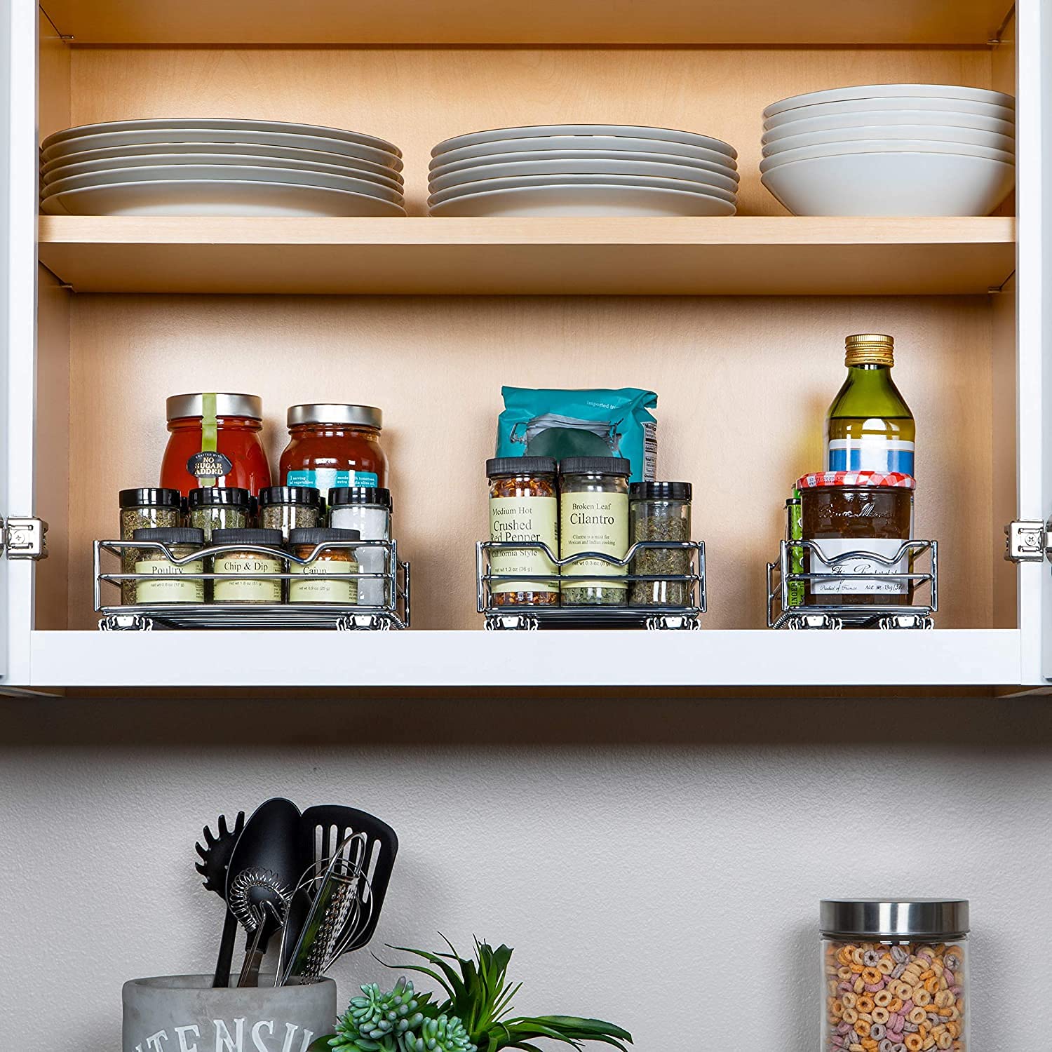 HOLDN� STORAGE Pull Out Spice Rack Organizer for Cabinet, Heavy Duty-5 Year Limited Warranty- 6" W Slide Out Spice Rack -Fits Spices, Sauces, Cans etc. Requires at Least 6.9� Cabinet Opening  - Like New