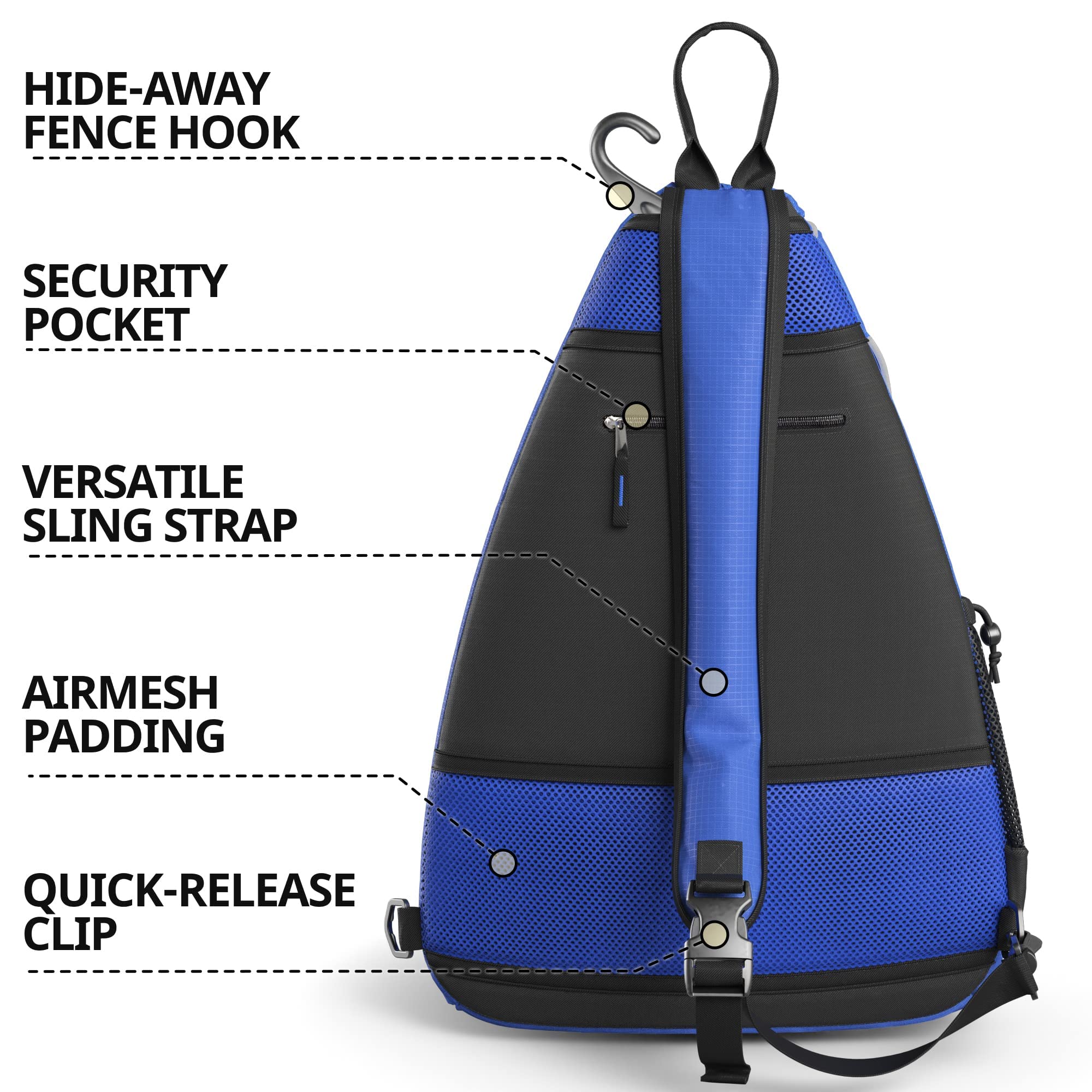 Athletico Sling Bag - Crossbody Backpack for Pickleball, Tennis, Racketball, and Travel for Men and Women  - Good